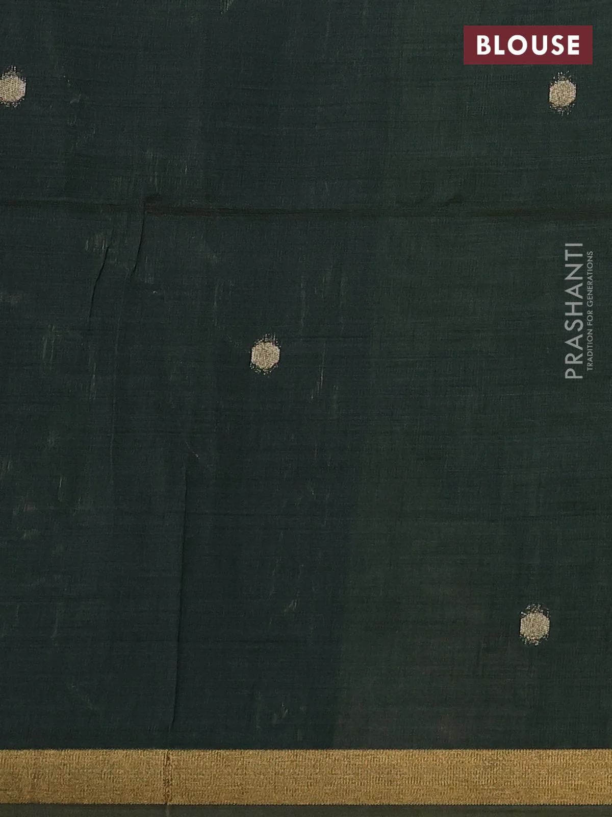 Semi linen saree light green and bottle green with allover thread weaves and paithani pallu - Image 3