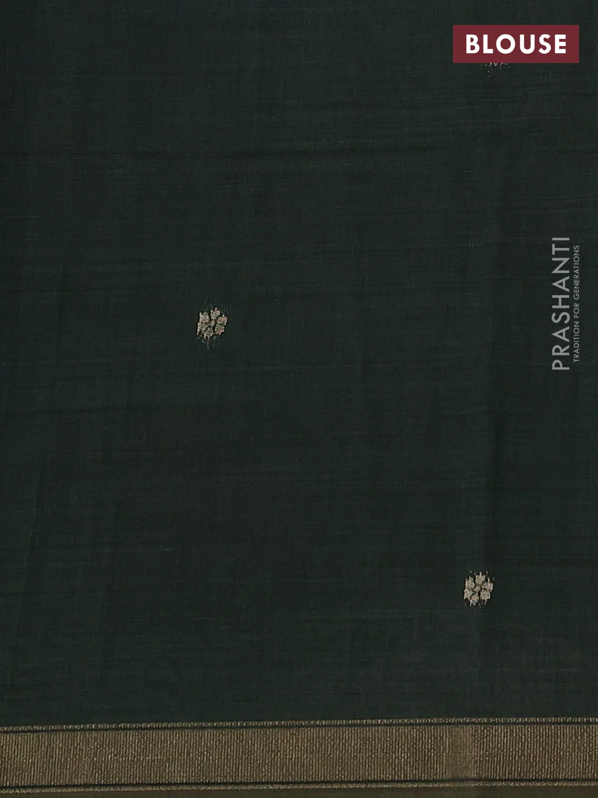 Semi linen saree light green and bottle green with allover thread woven buttas and paithani pallu - Image 3