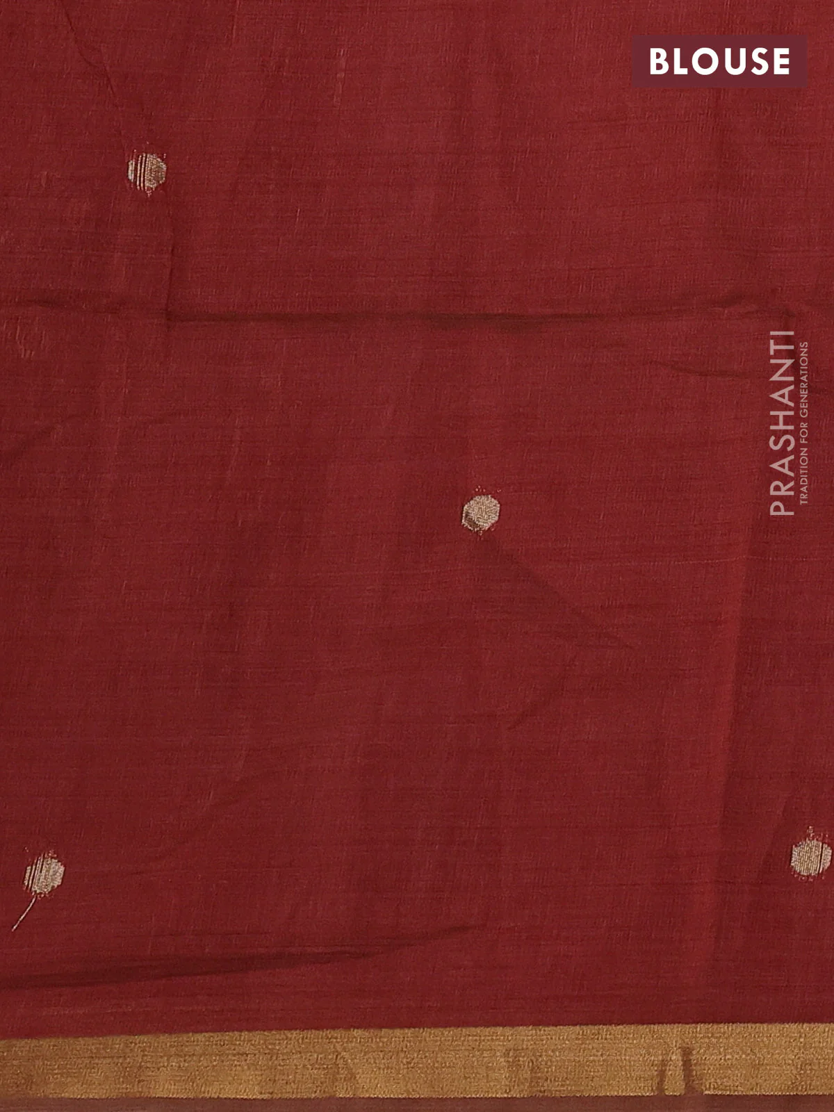 Semi linen saree peach pink and maroon with allover thread weaves and paithani pallu - Image 3