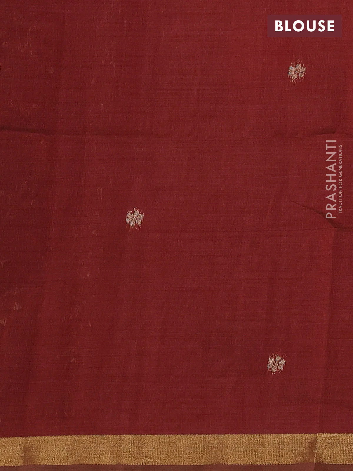 Semi linen saree peach pink and maroon with allover thread woven buttas and paithani pallu - Image 3