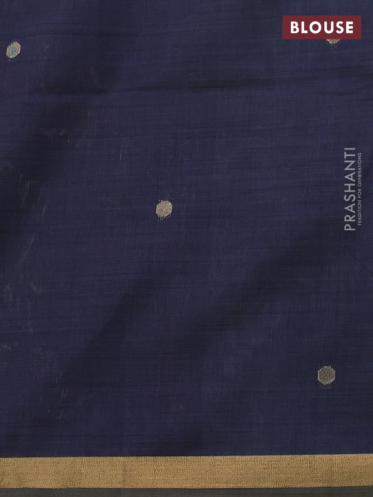 Semi linen saree teal blue and navy blue with allover thread weaves and paithani pallu - Image 3