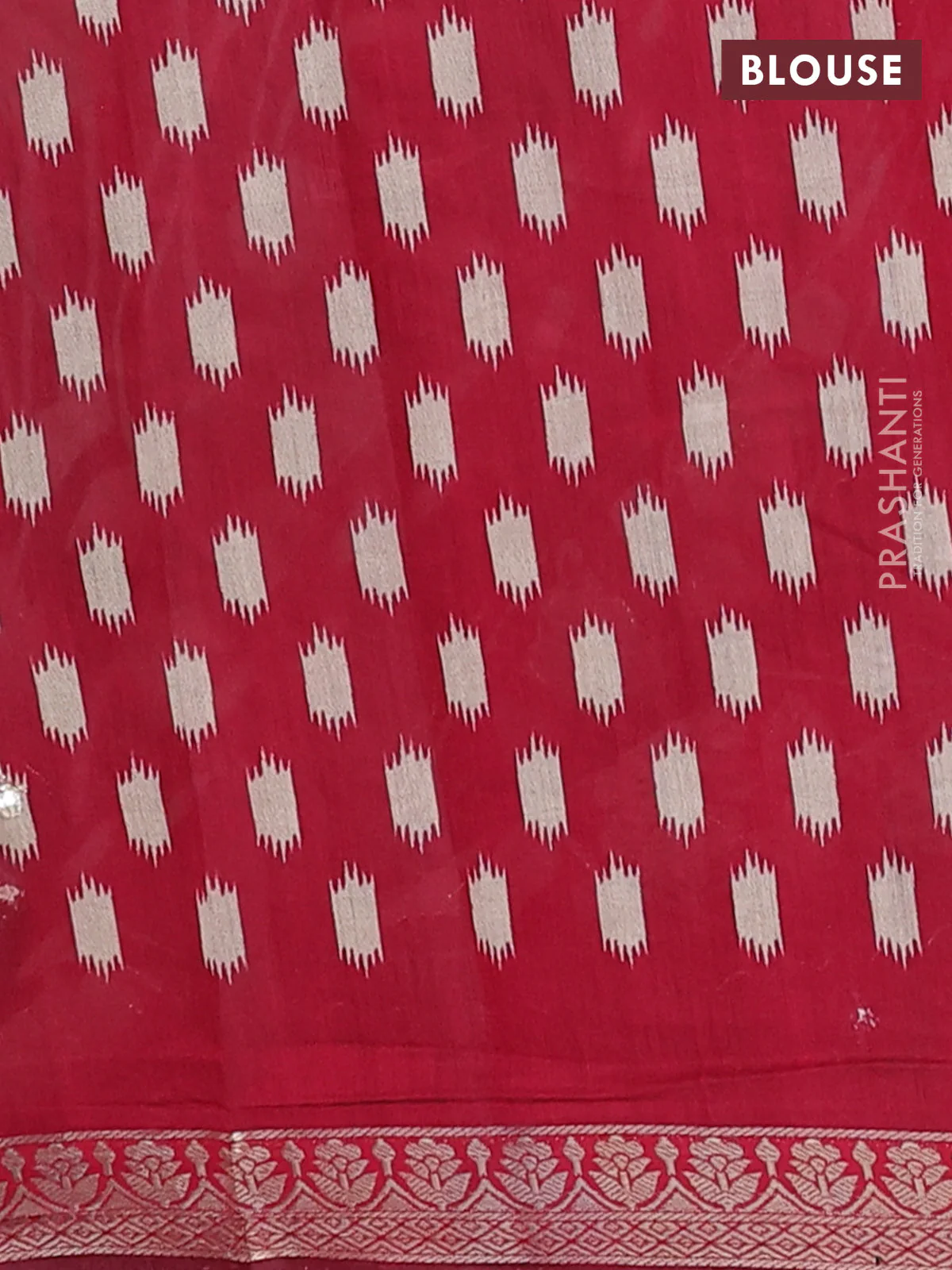Semi maheshwari cotton saree black and maroon with allover prints & mirror work and zari woven embroidery work - Image 4