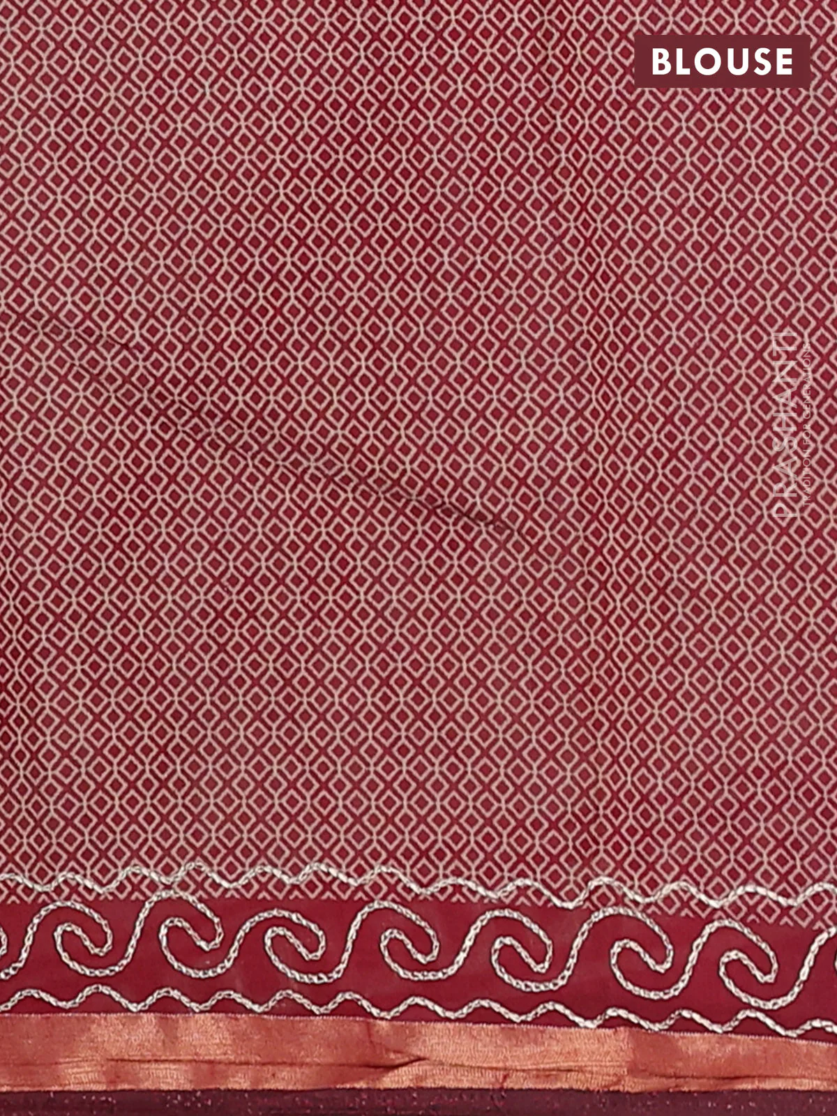 Semi maheshwari cotton saree chikku shade and maroon with allover ikat weaves & mirror work and mirror embroidery zari woven border - Image 4
