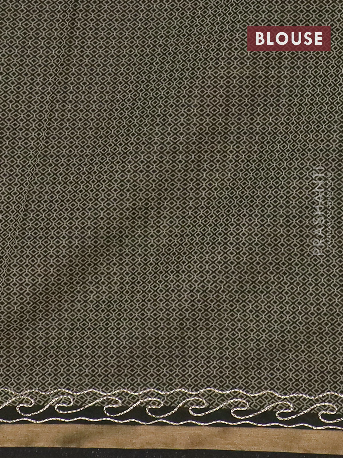 Semi maheshwari cotton saree chikku shade and sap green with allover ikat weaves & mirror work and mirror embroidery zari woven border - Image 4