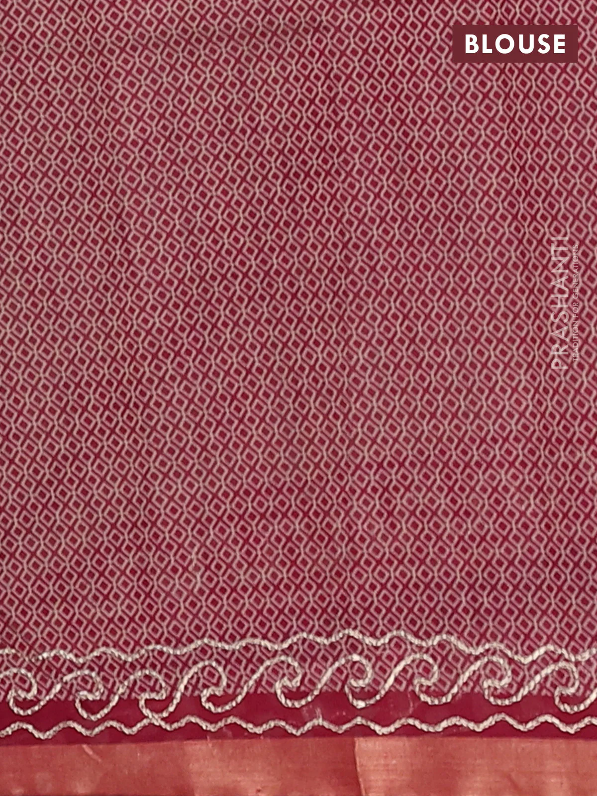 Semi maheshwari cotton saree chikku shade and wine shade with allover ikat weaves & mirror work and mirror embroidery zari woven border - Image 4