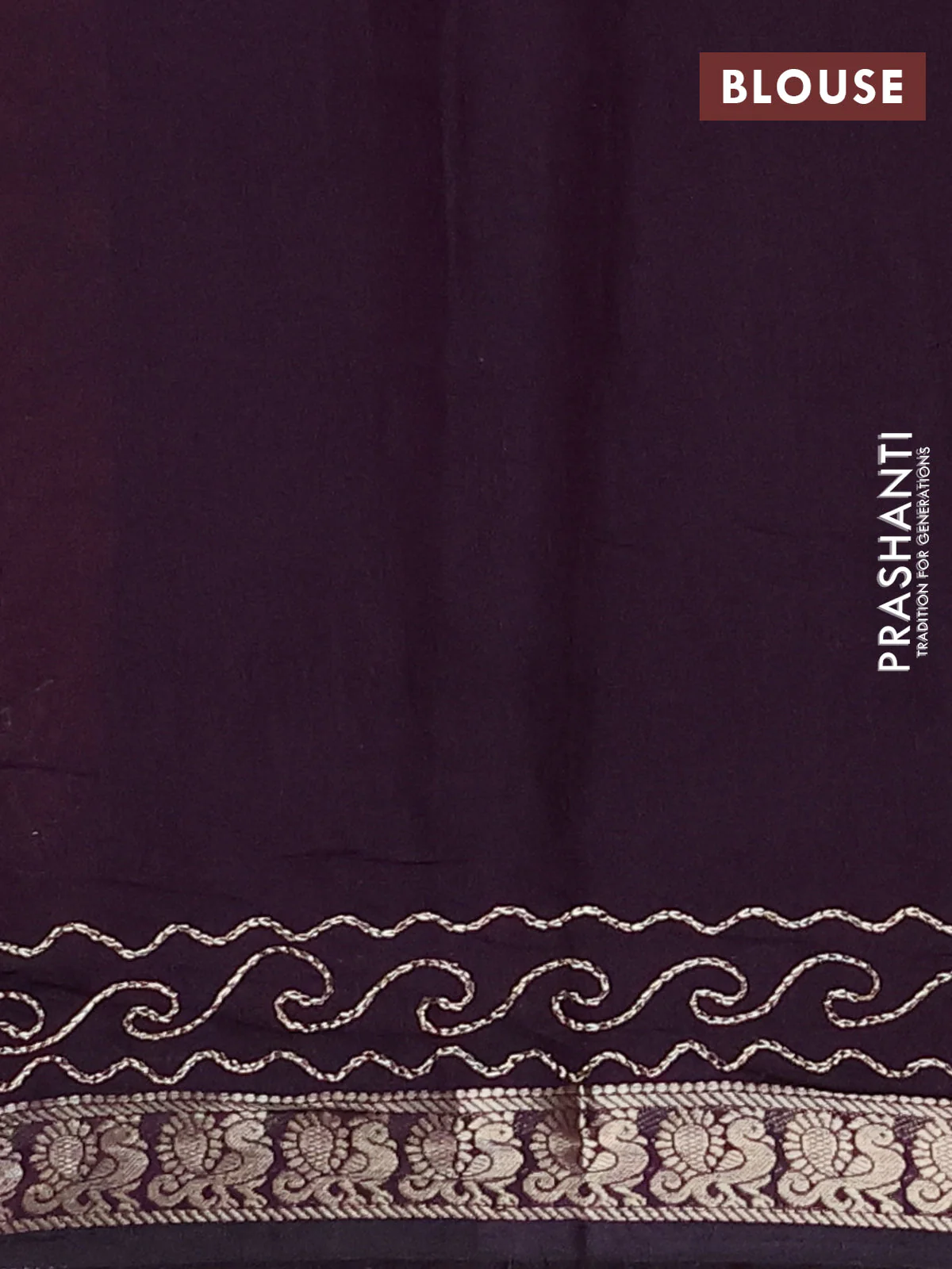 Semi maheshwari cotton saree rust shade and wine shade with allover pichwai embroidery work and zari woven border - Image 4