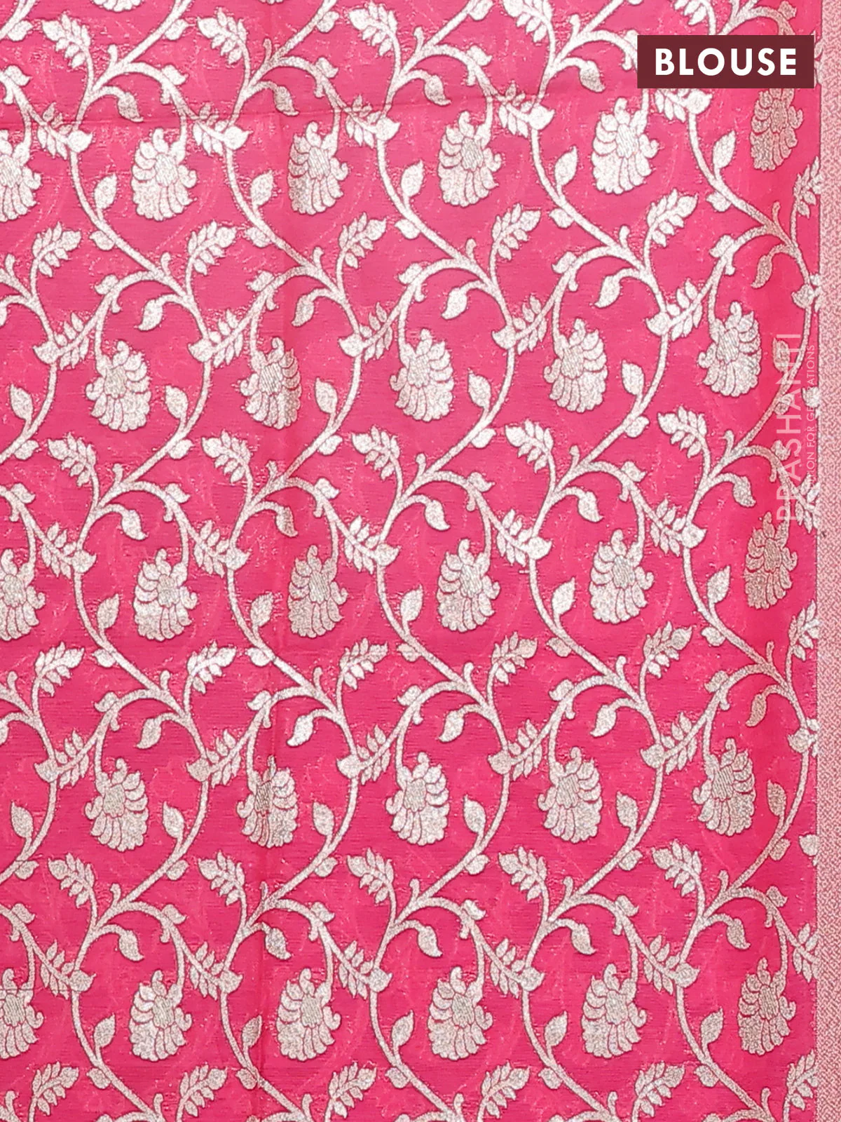 Semi mangalgiri saree dark blue and pink with plain body and zari woven border - Image 4