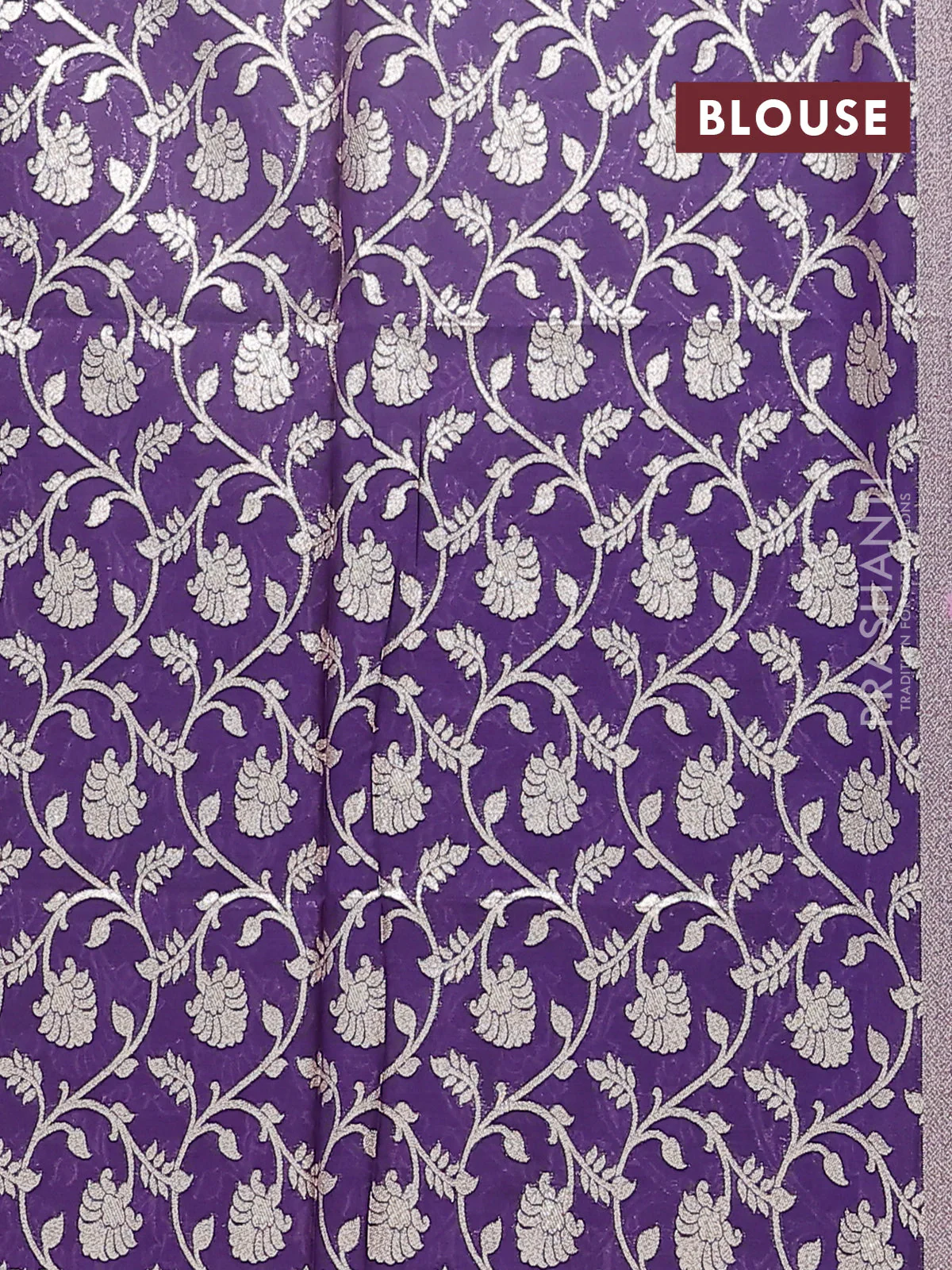 Semi mangalgiri saree dark mustard and deep purple with plain body and zari woven border - Image 4