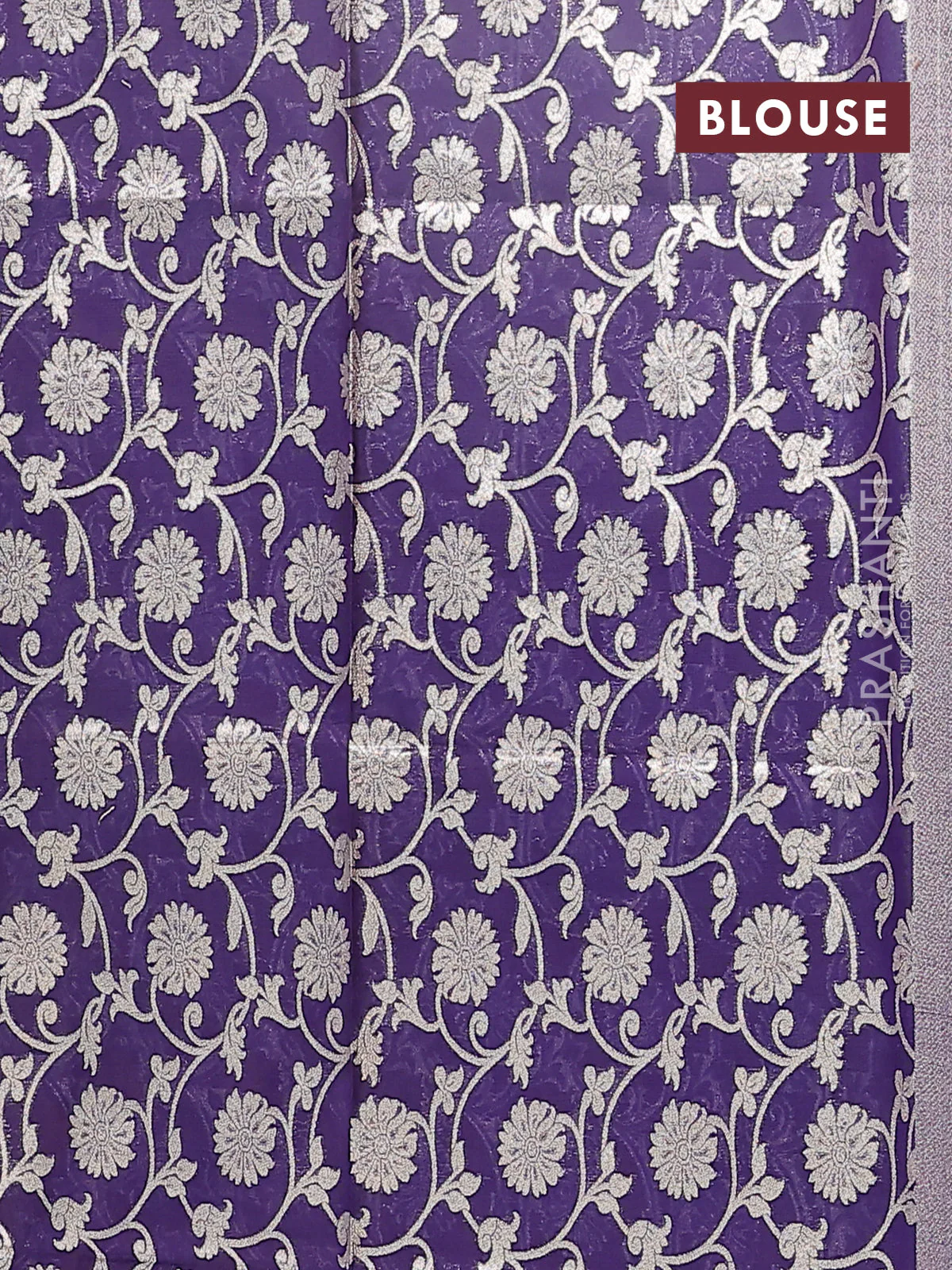 Semi mangalgiri saree dark mustard and purple with plain body and zari woven border - Image 4