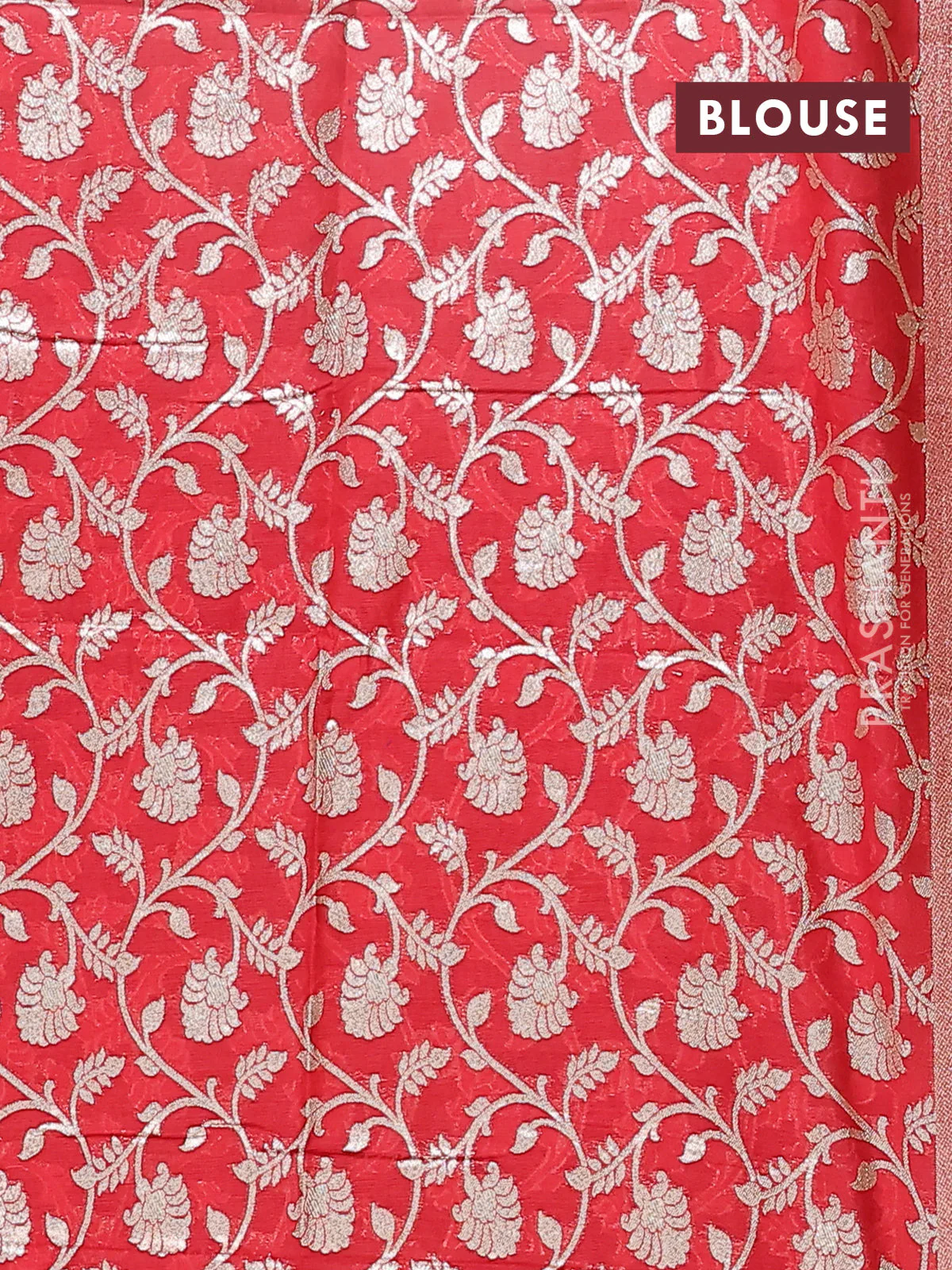 Semi mangalgiri saree deep maroon and red with plain body and zari woven border - Image 4