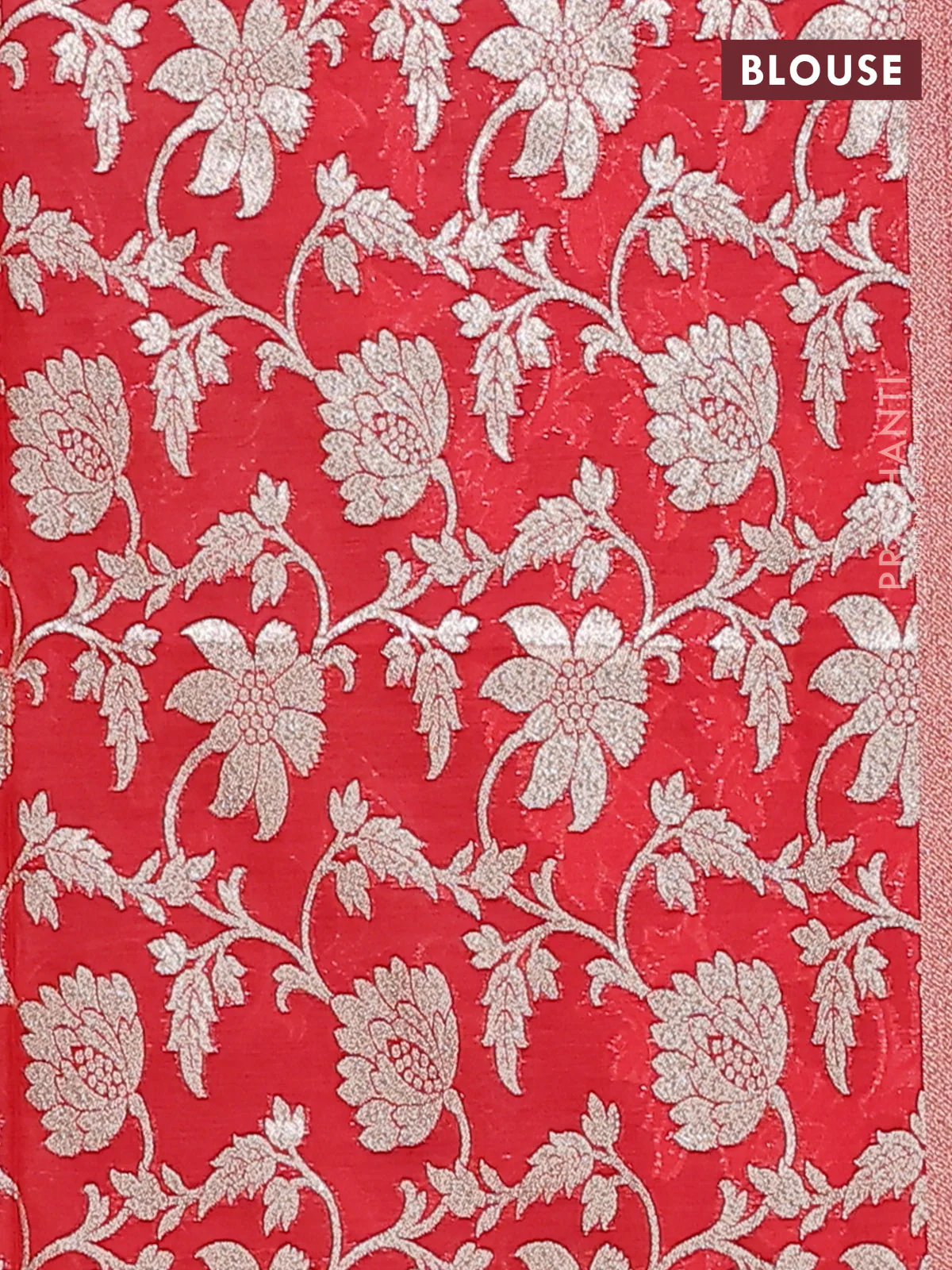 Semi mangalgiri saree deep maroon and red with plain body and zari woven border - Image 4