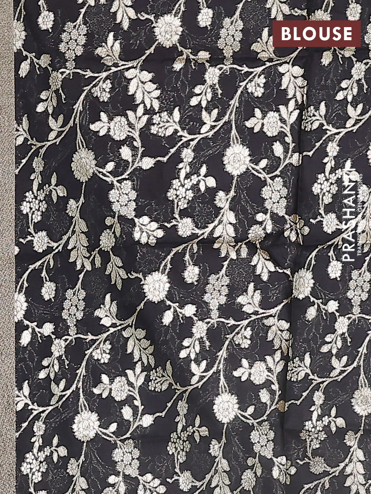 Semi mangalgiri saree lavender and black with plain body and zari woven border - Image 4