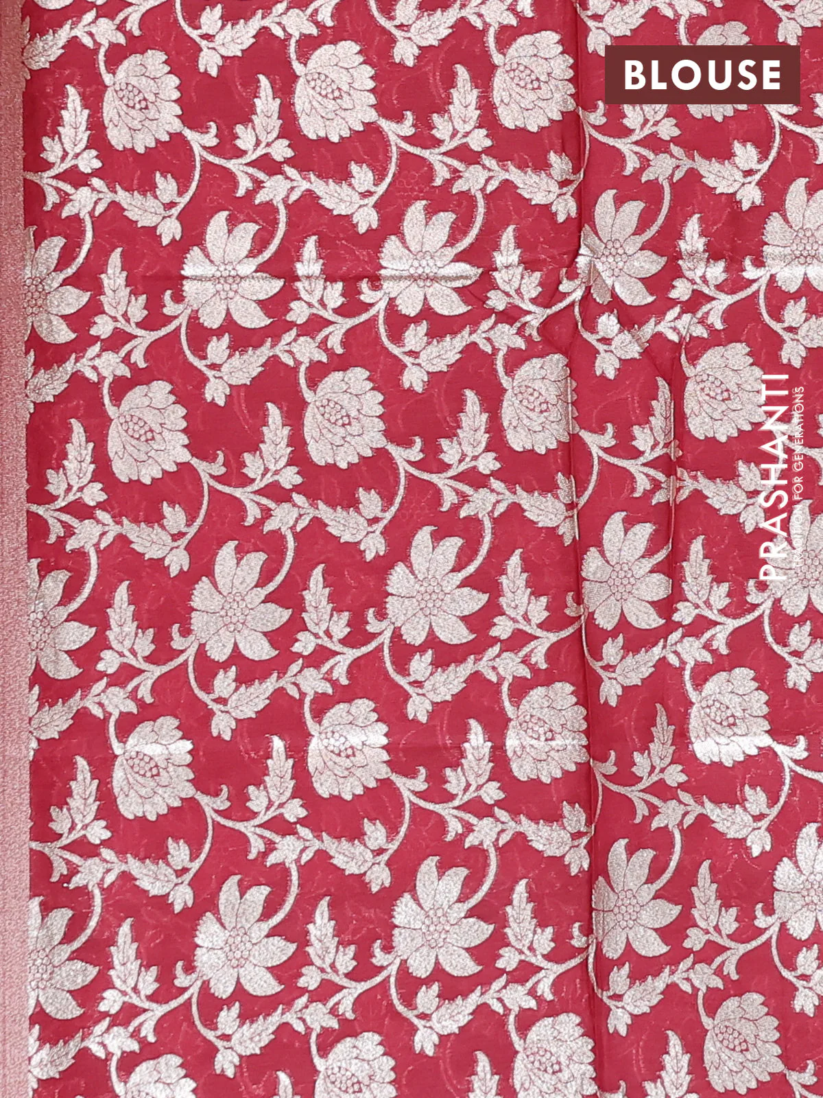 Semi mangalgiri saree light green and maroon with plain body and zari woven border - Image 4