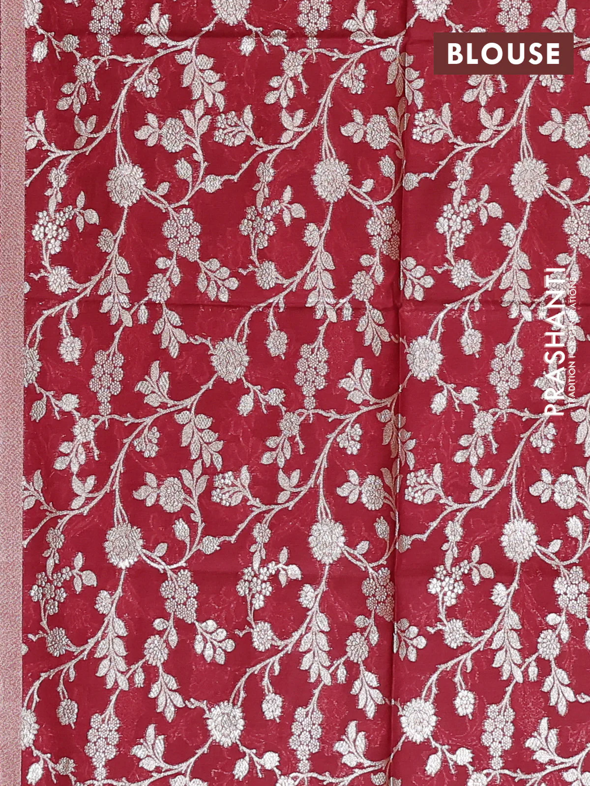 Semi mangalgiri saree light green and maroon with plain body and zari woven border - Image 4