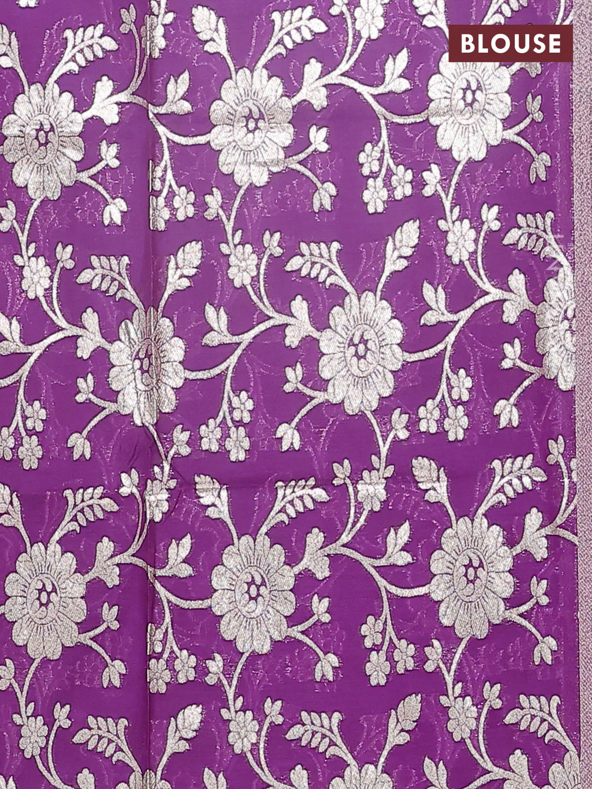 Semi mangalgiri saree lime green and purple with plain body and zari woven border - Image 4
