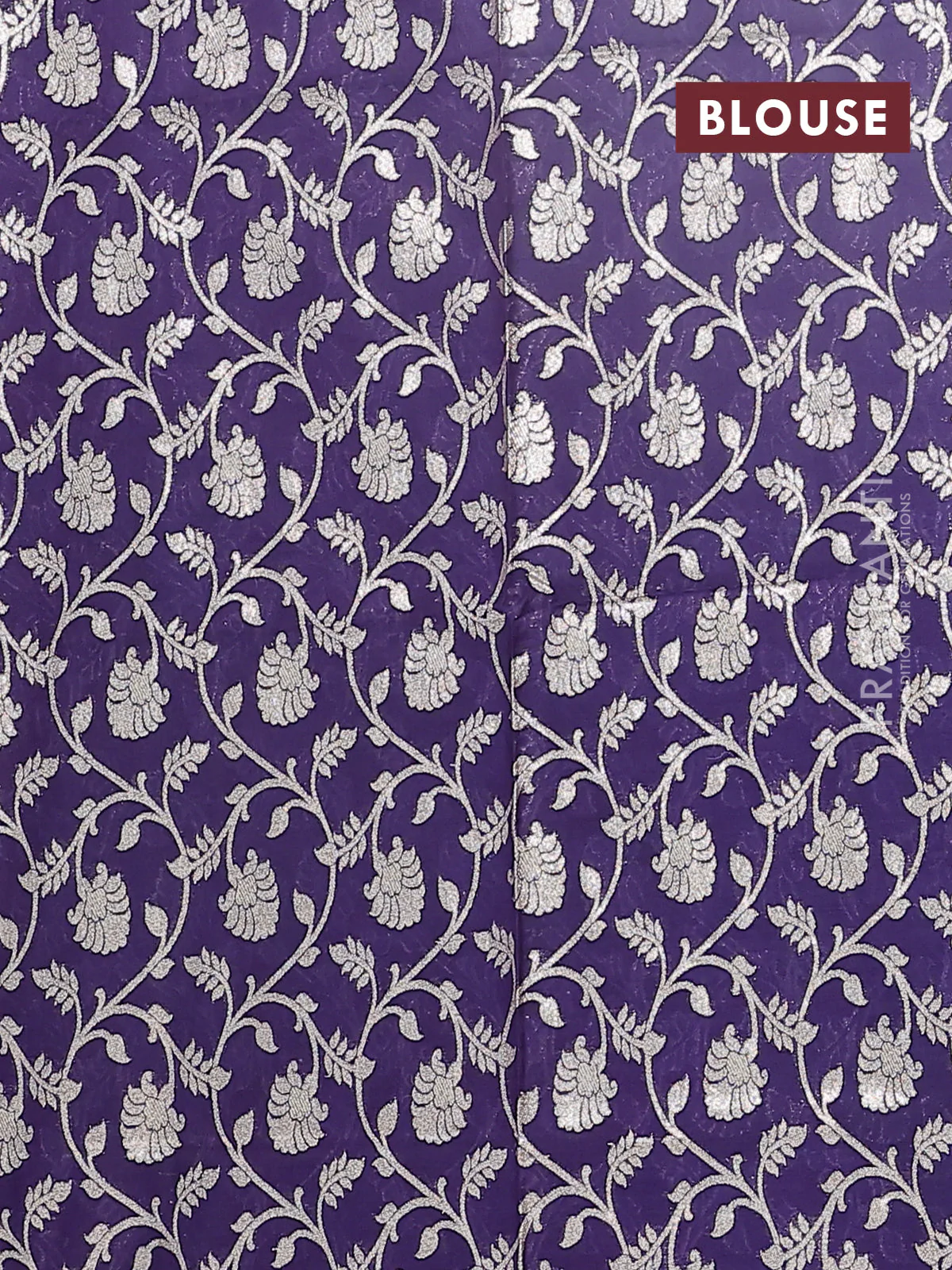 Semi mangalgiri saree maroon shade and deep purple with plain body and zari woven border - Image 4