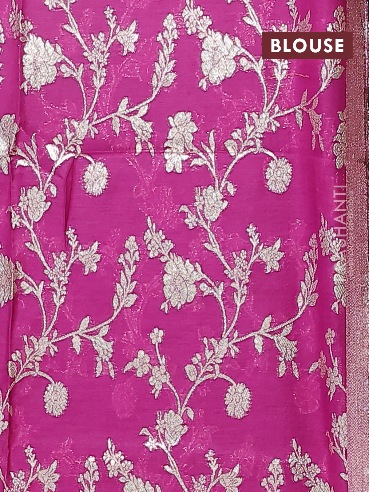 Semi mangalgiri saree pastel green and purple with plain body and zari woven border - Image 4