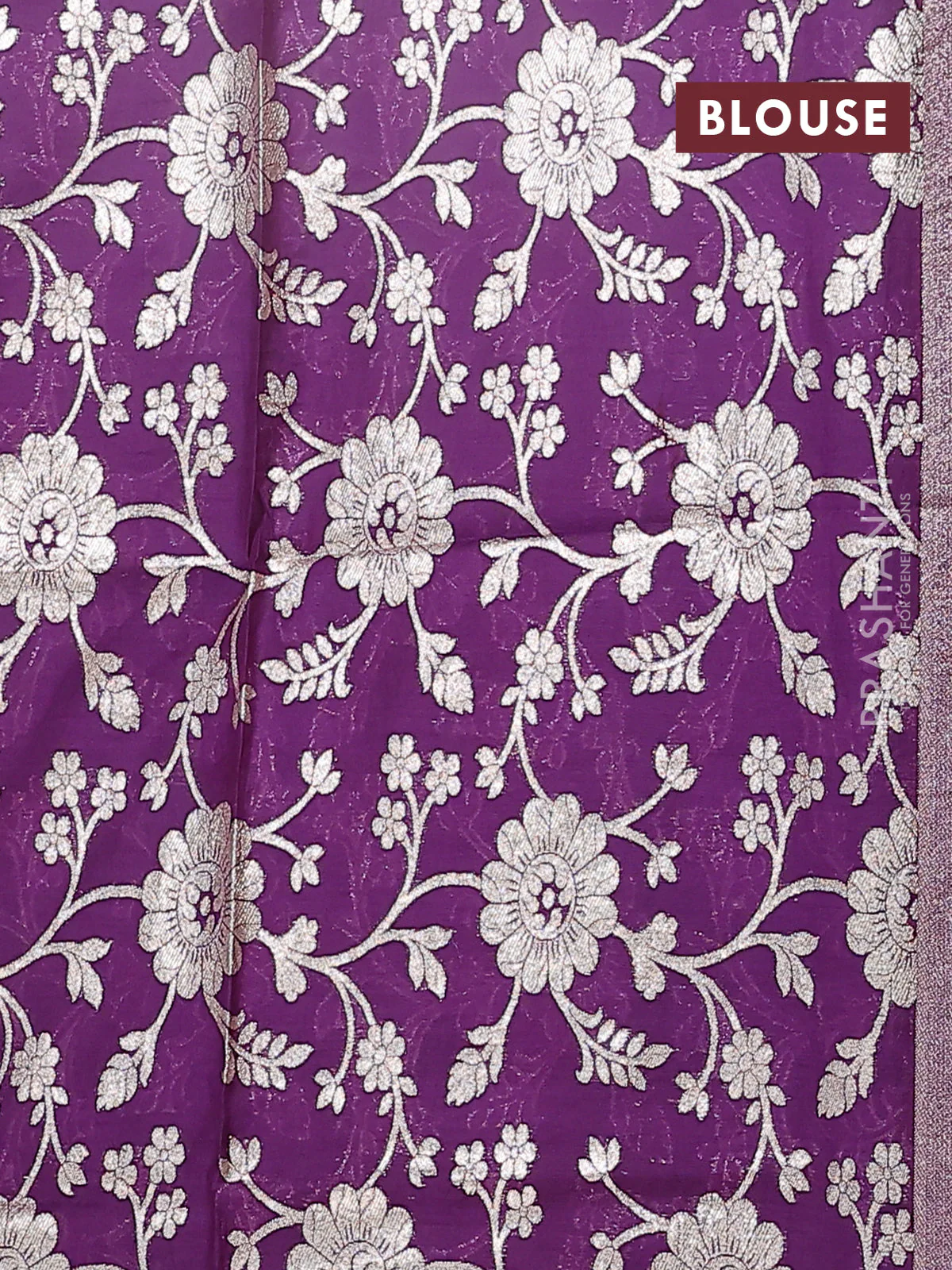 Semi mangalgiri saree pastel green and violet with plain body and zari woven border - Image 4