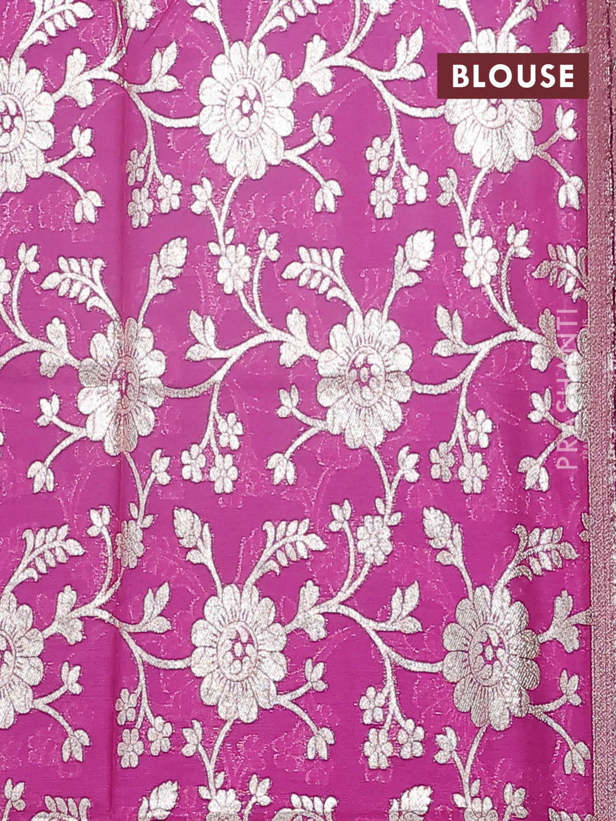 Semi mangalgiri saree pastel green and violet with plain body and zari woven border - Image 4
