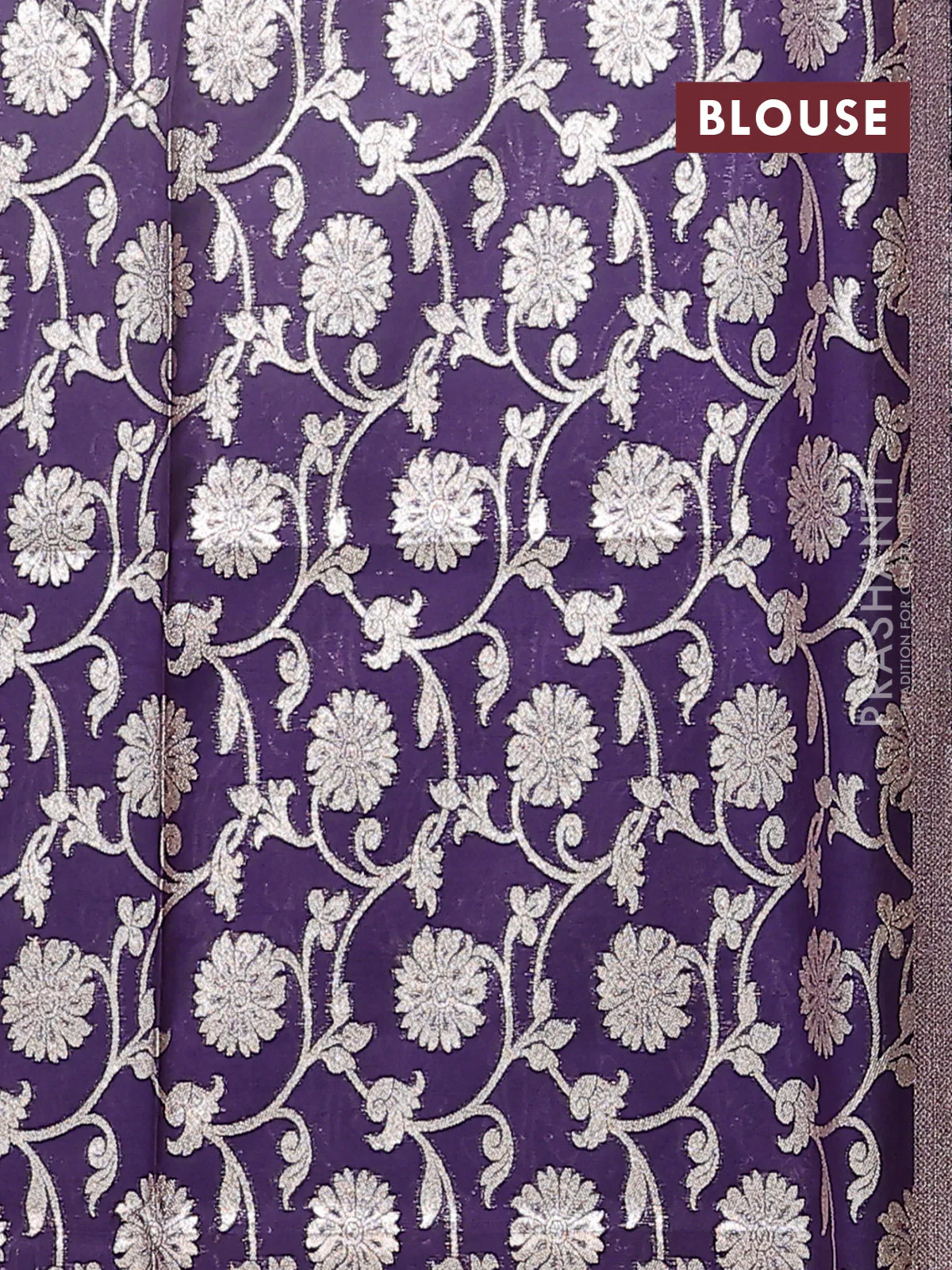 Semi mangalgiri saree pastel green and violet with plain body and zari woven border - Image 4