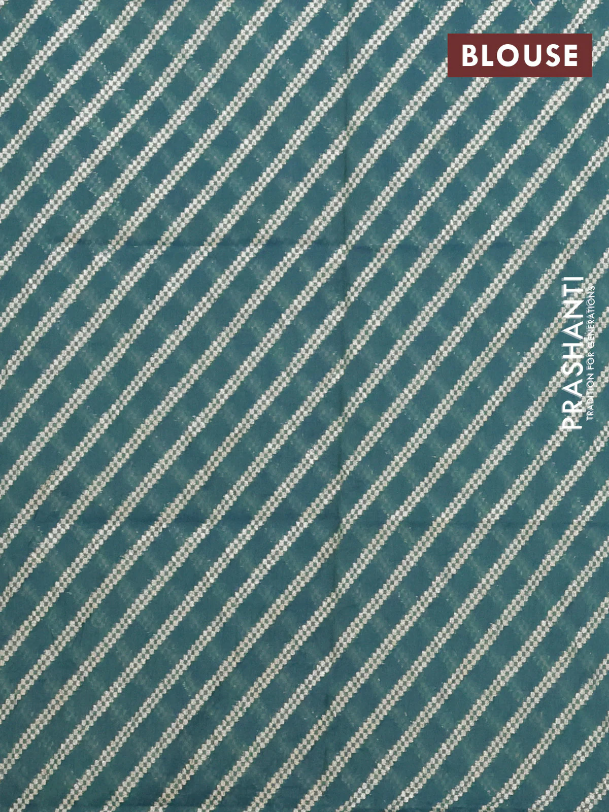 Semi mangalgiri saree peacock green with plain body and zari woven border - Image 4