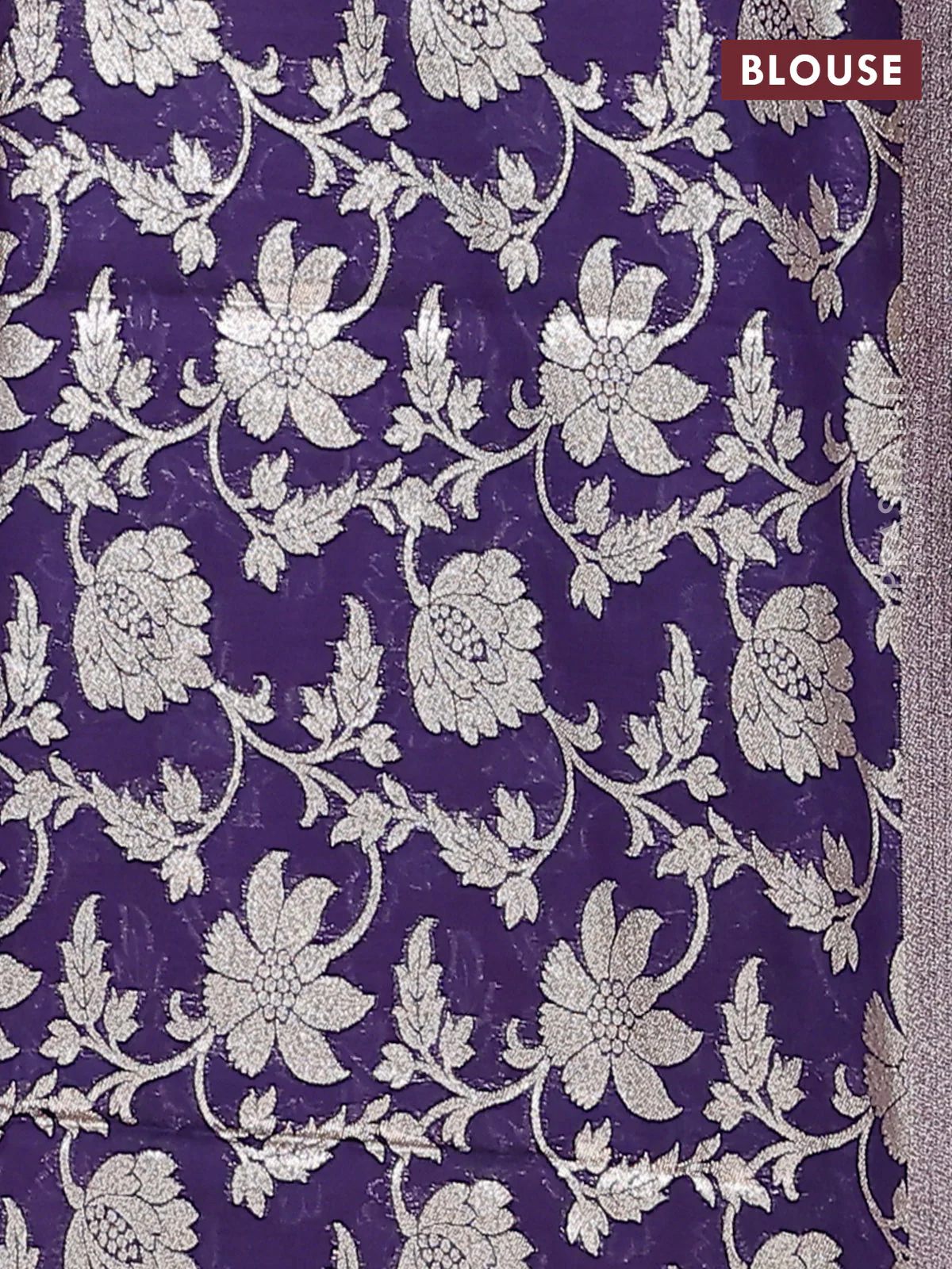 Semi mangalgiri saree pink and jamun shade with plain body and zari woven border - Image 4