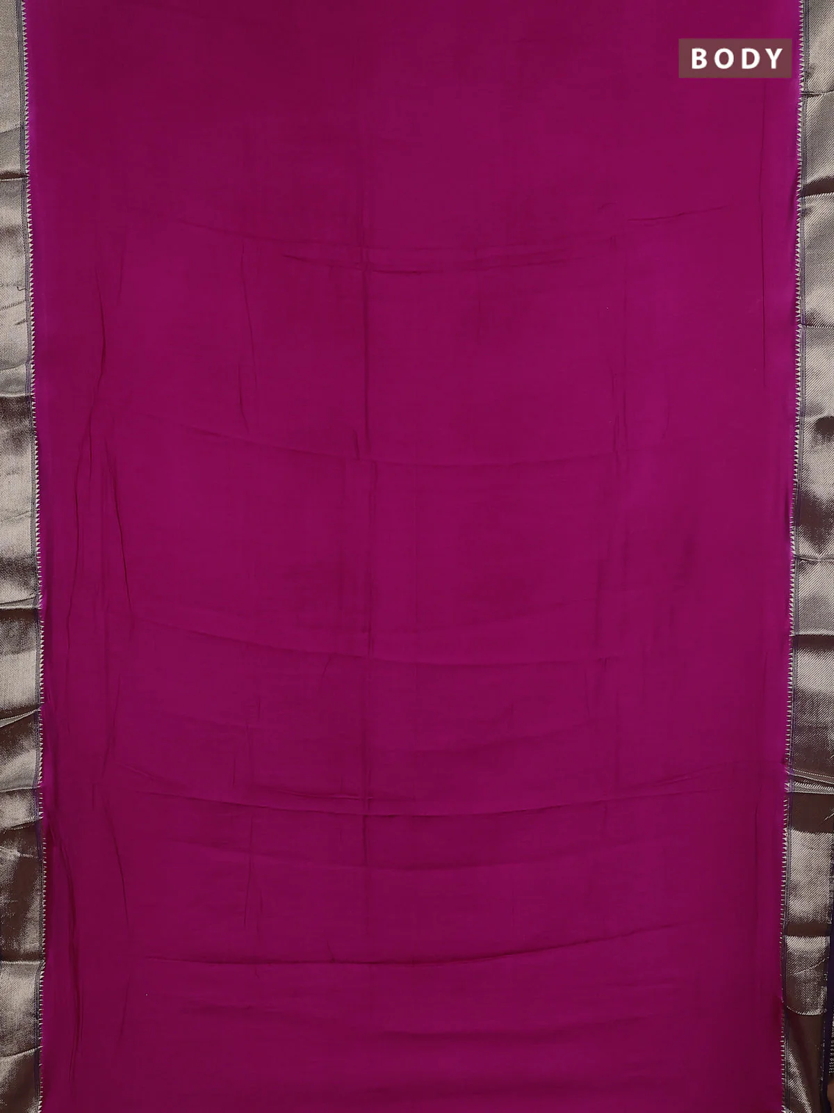 Semi mangalgiri saree pink and jamun shade with plain body and zari woven border - Image 2
