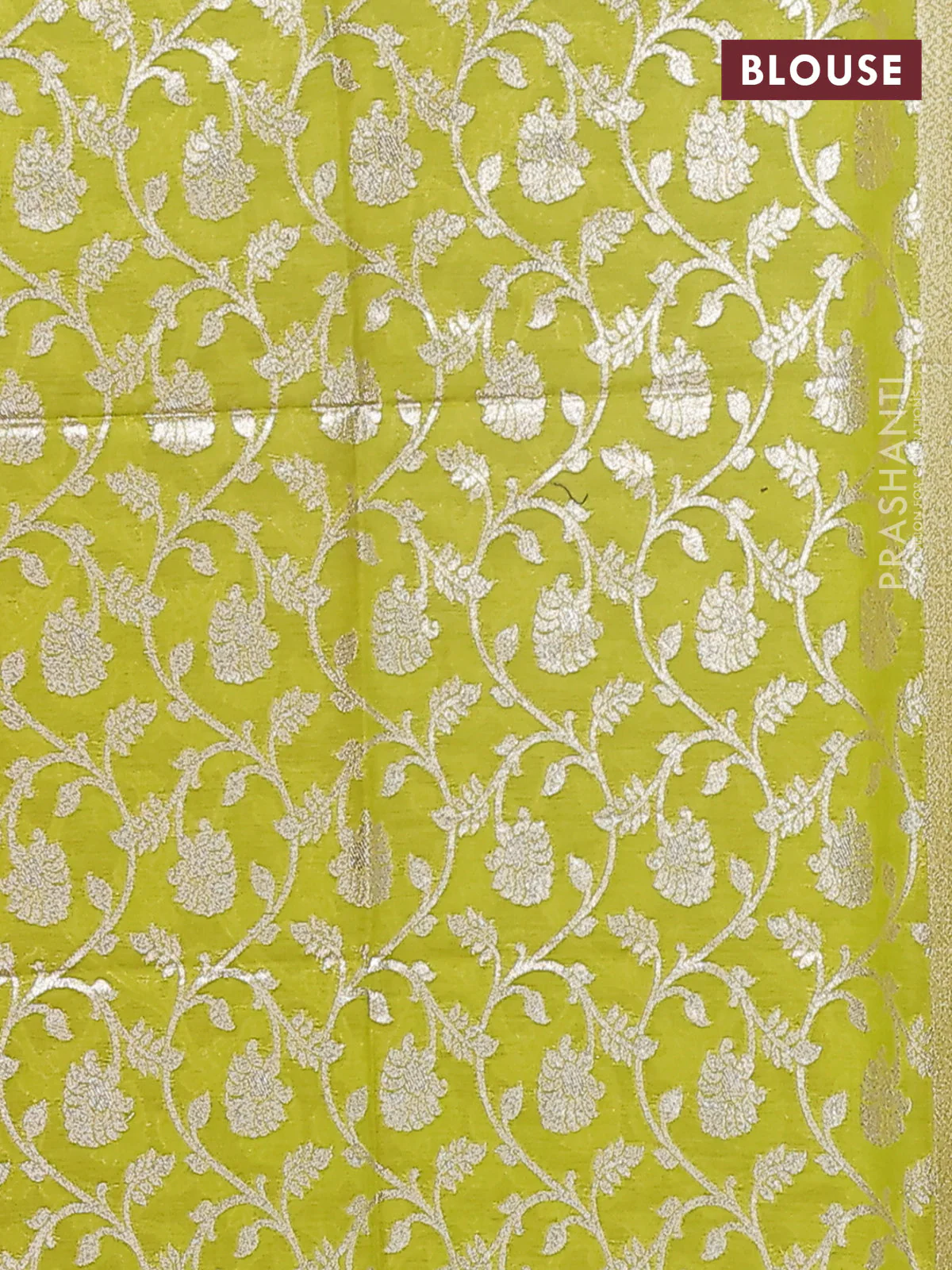 Semi mangalgiri saree pink and light green with plain body and zari woven border - Image 4