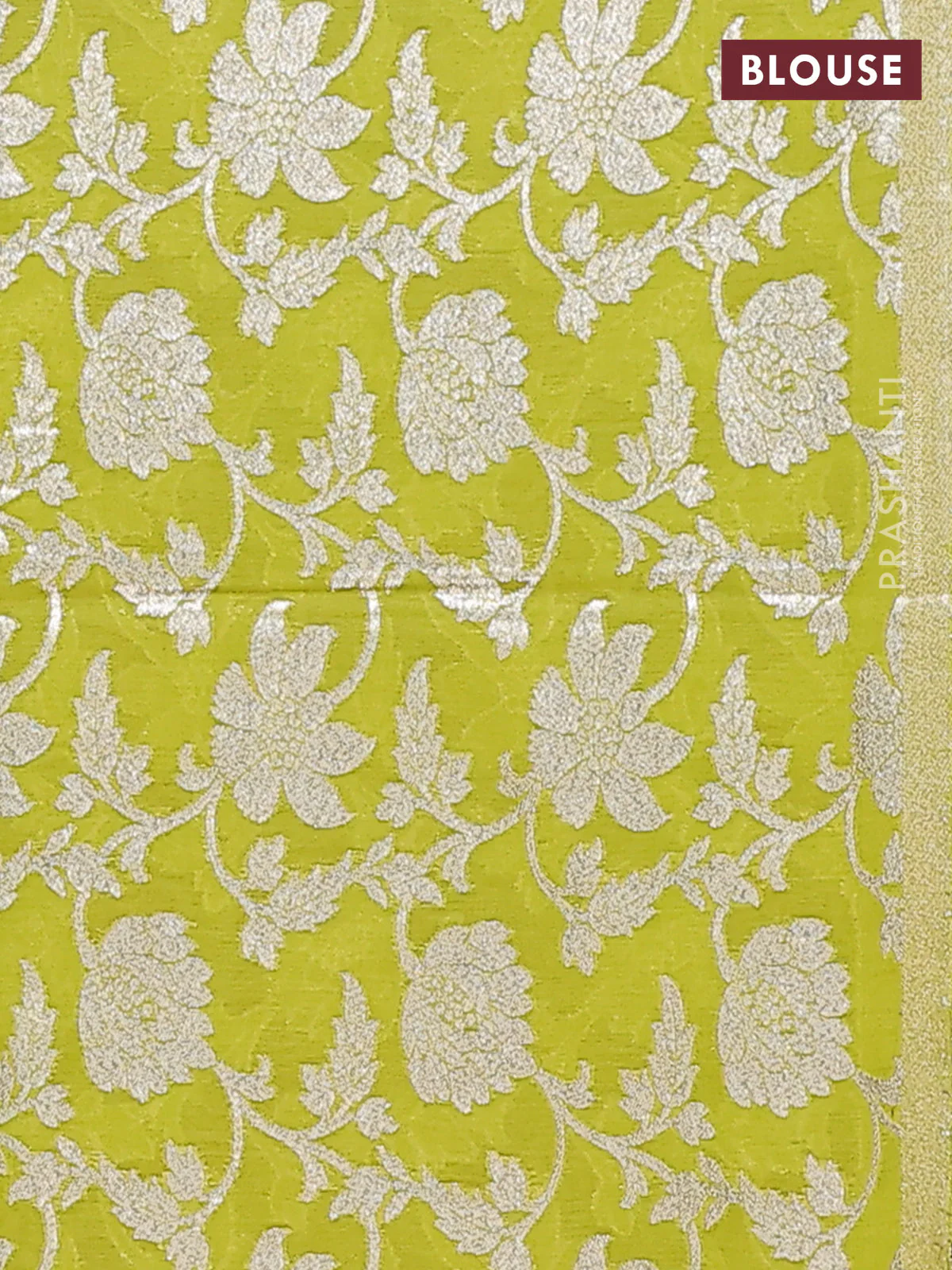 Semi mangalgiri saree pink and light green with plain body and zari woven border - Image 4