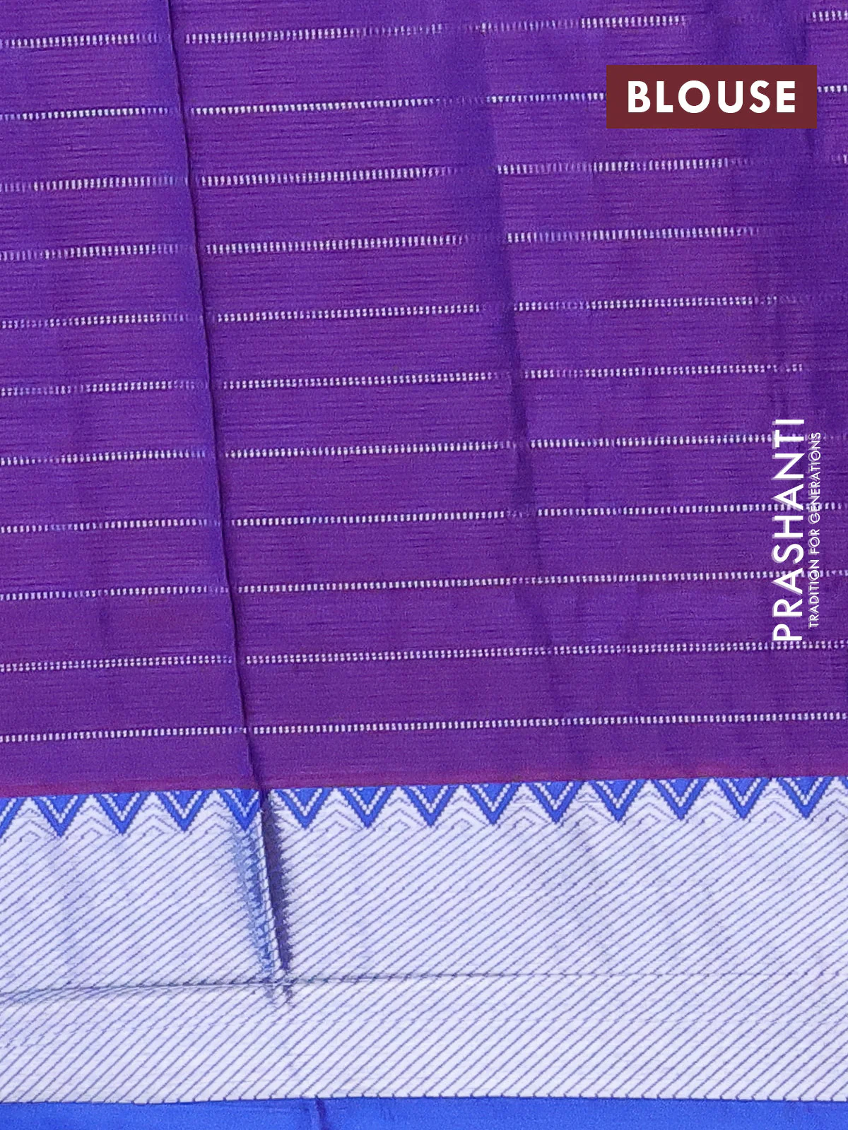 Semi mangalgiri silk saree pink and dual shade of blue with allover silver zari checked pattern and silver zari woven border - Image 4