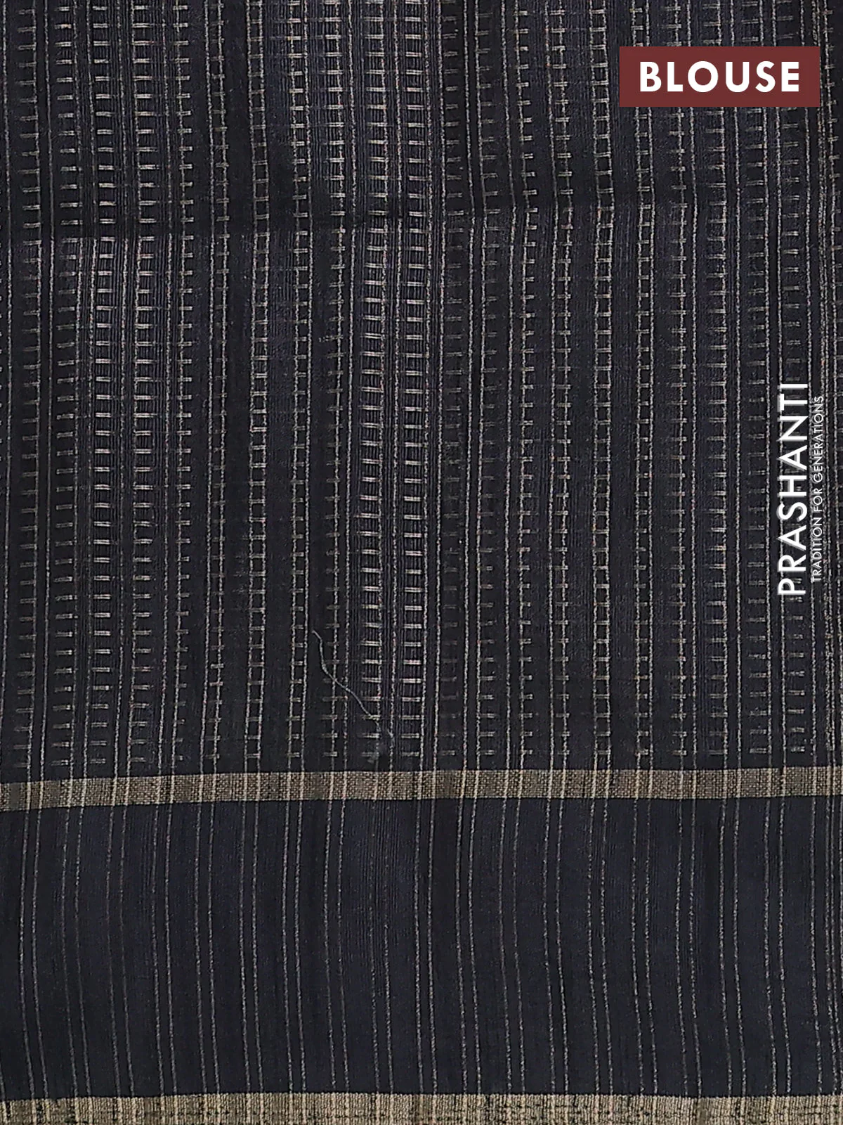 Semi matka saree black with allover zari weaves and rettapet zari woven border - Image 3