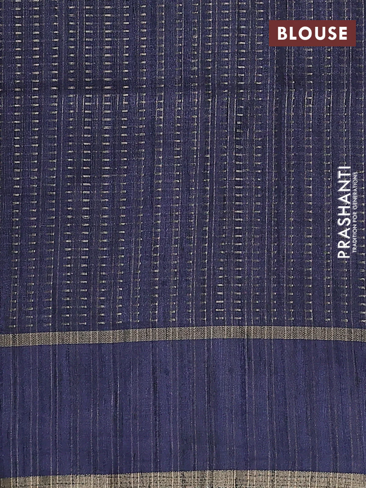 Semi matka saree blue shade with allover zari weaves and rettapet zari woven border - Image 3
