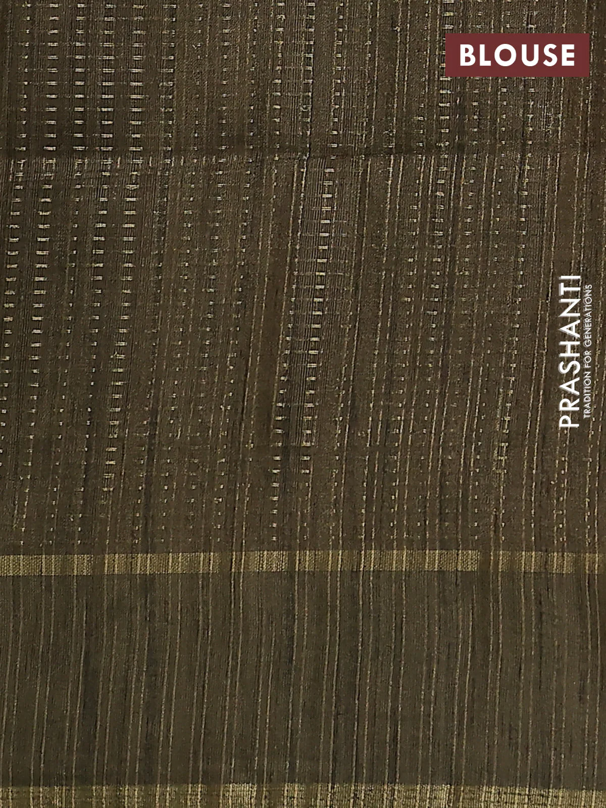 Semi matka saree dark mehendi green with allover zari weaves and rettapet zari woven border - Image 6