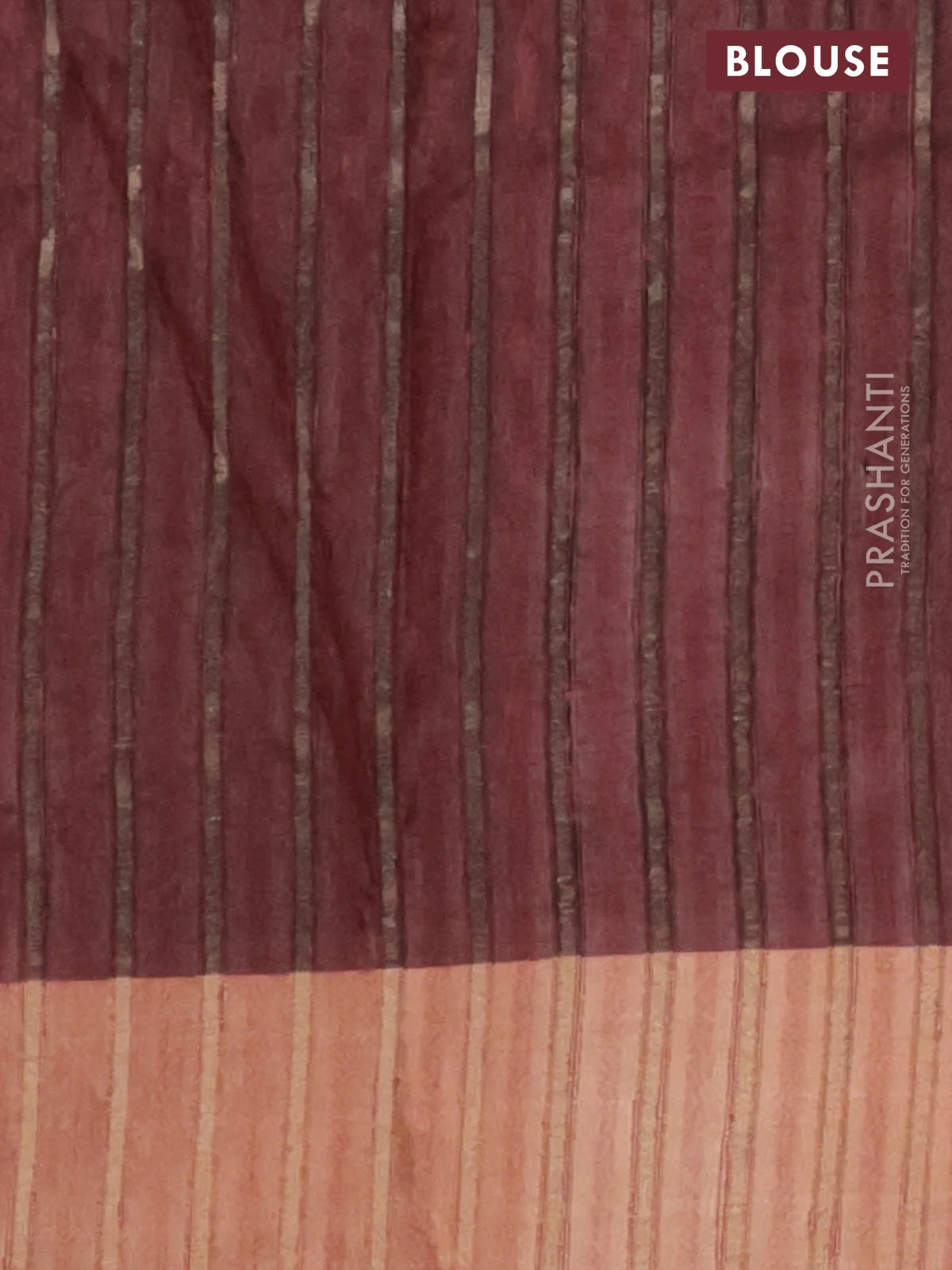 Semi matka saree deep maroon with allover ikat buttas and zari woven border - Image 4