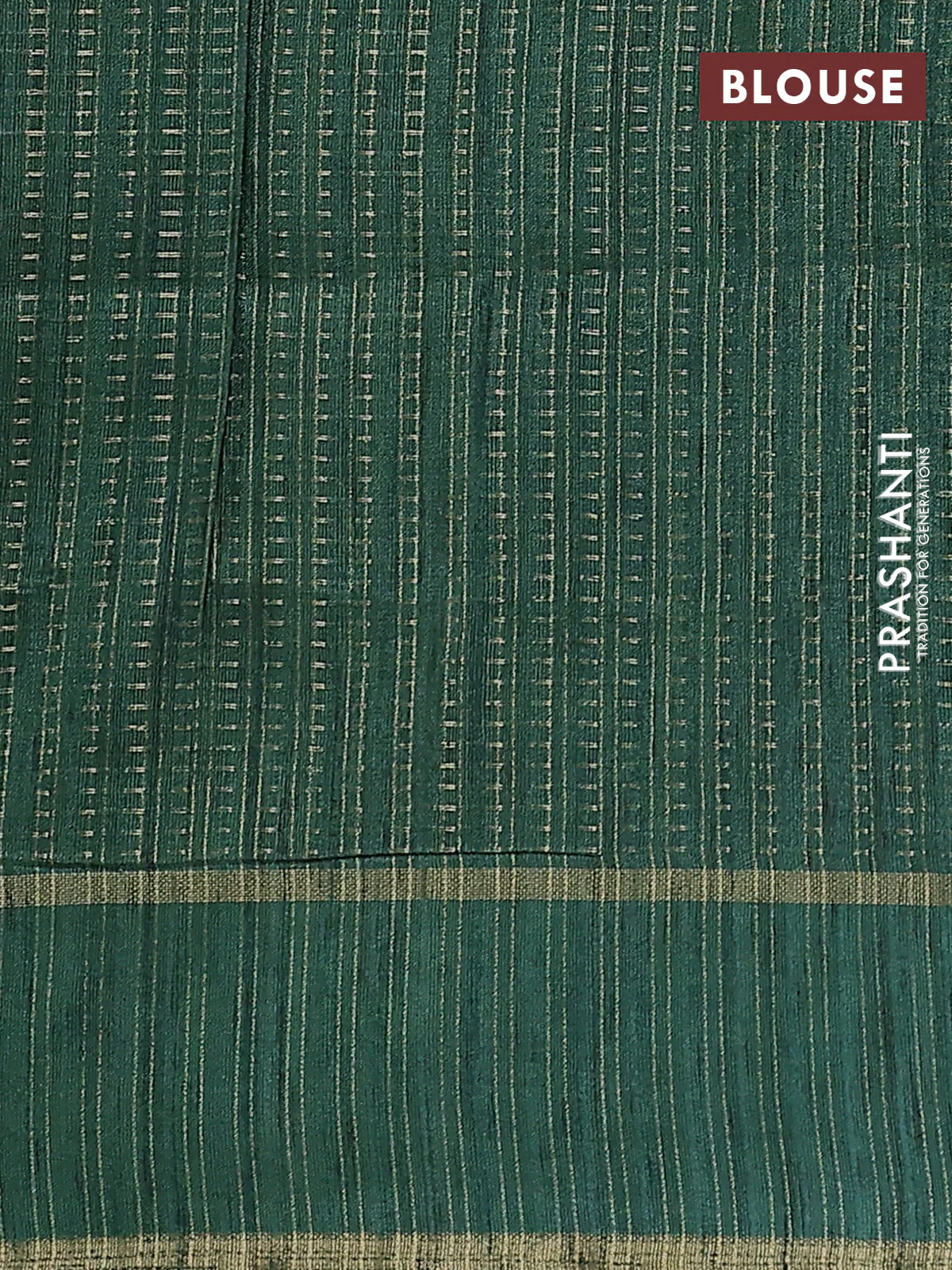 Semi matka saree green with allover zari weaves and rettapet zari woven border - Image 3