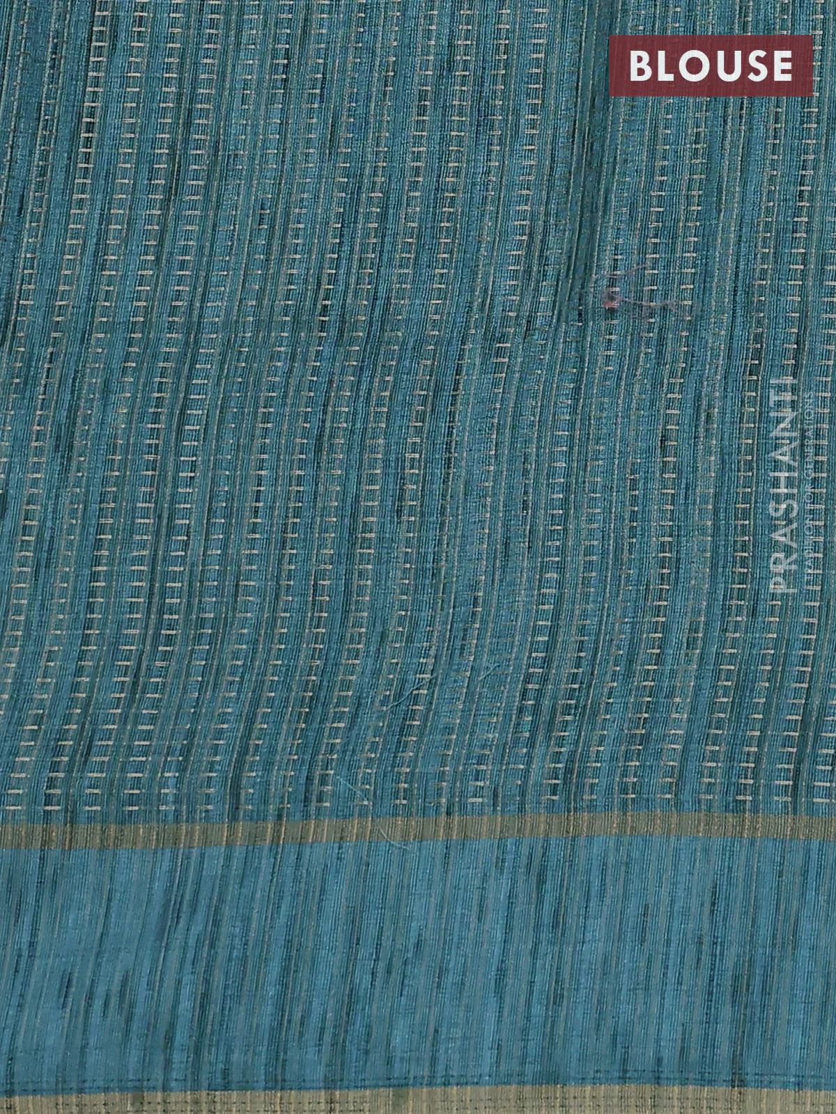 Semi matka saree light blue with allover zari weaves and rettapet zari woven border - Image 3