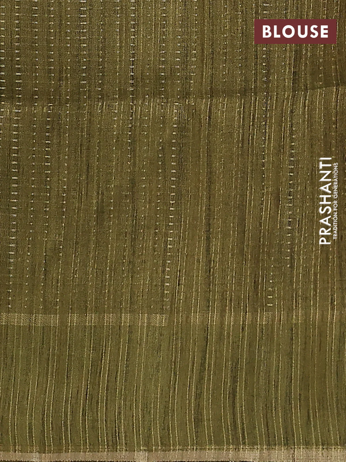 Semi matka saree mehendi green with allover zari weaves and rettapet zari woven border - Image 3