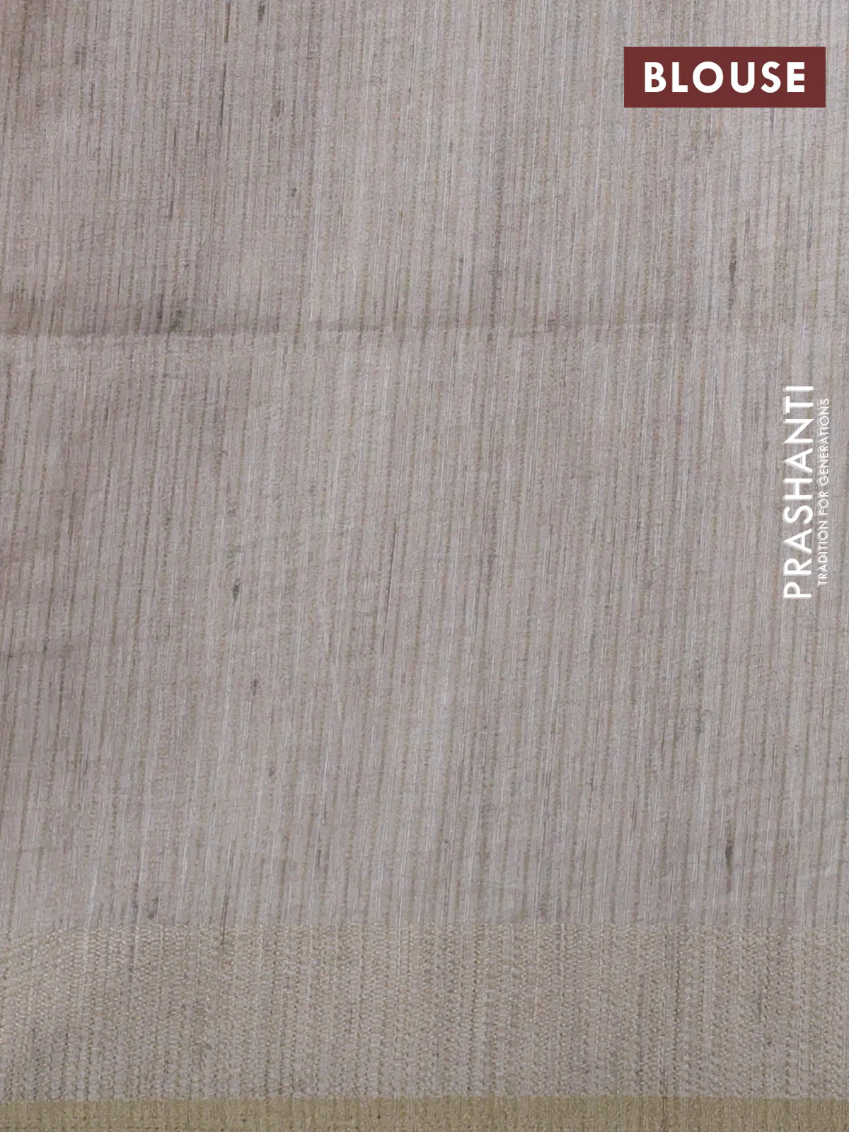 Semi matka saree multi colour pastel peach and beige with allover geometric prints and zari woven border - Image 3
