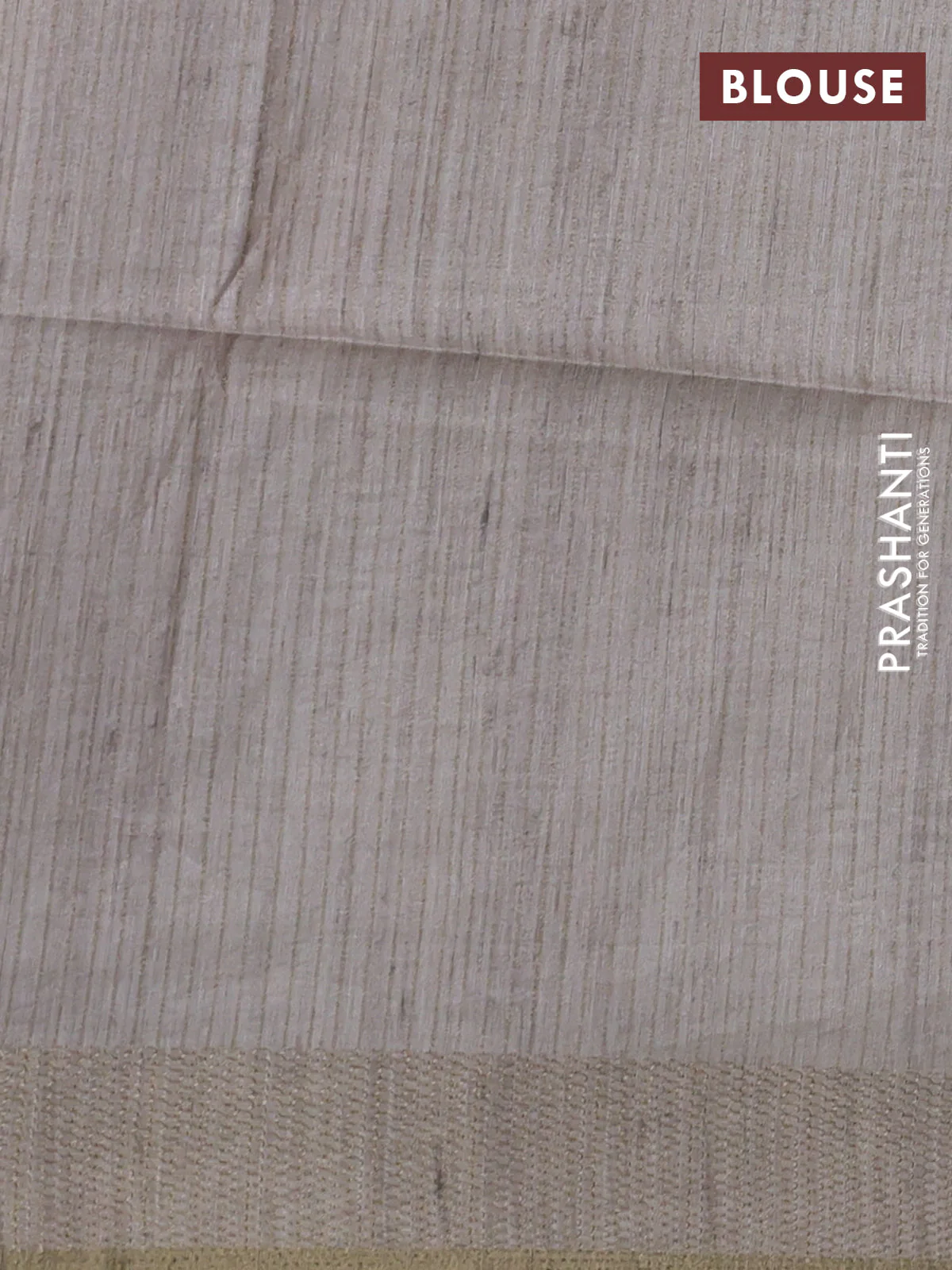 Semi matka saree multi colour peach pink and beige with allover geometric prints and zari woven border - Image 3