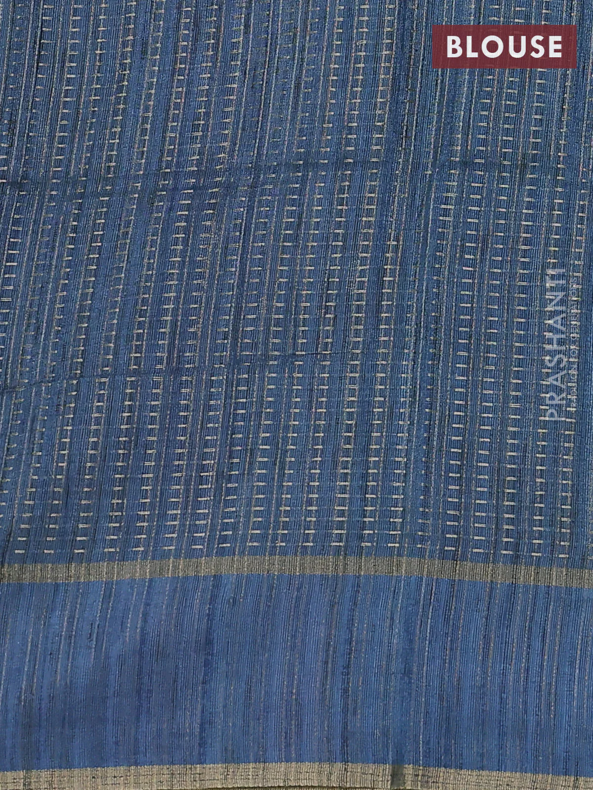 Semi matka saree pastel blue with allover zari weaves and rettapet zari woven border - Image 3