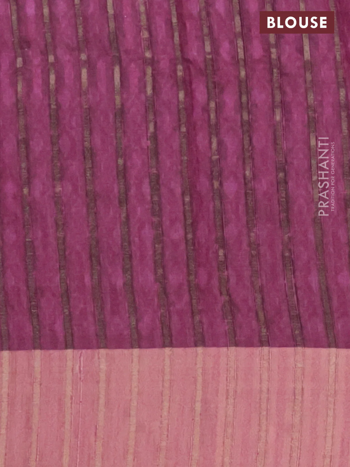Semi matka saree pastel brown and pink with allover ikat prints and zari woven border - Image 4