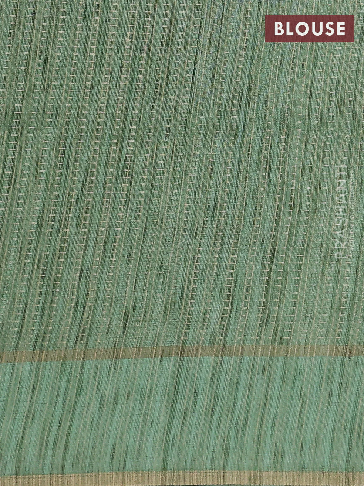 Semi matka saree pastel green with allover zari weaves and rettapet zari woven border - Image 3