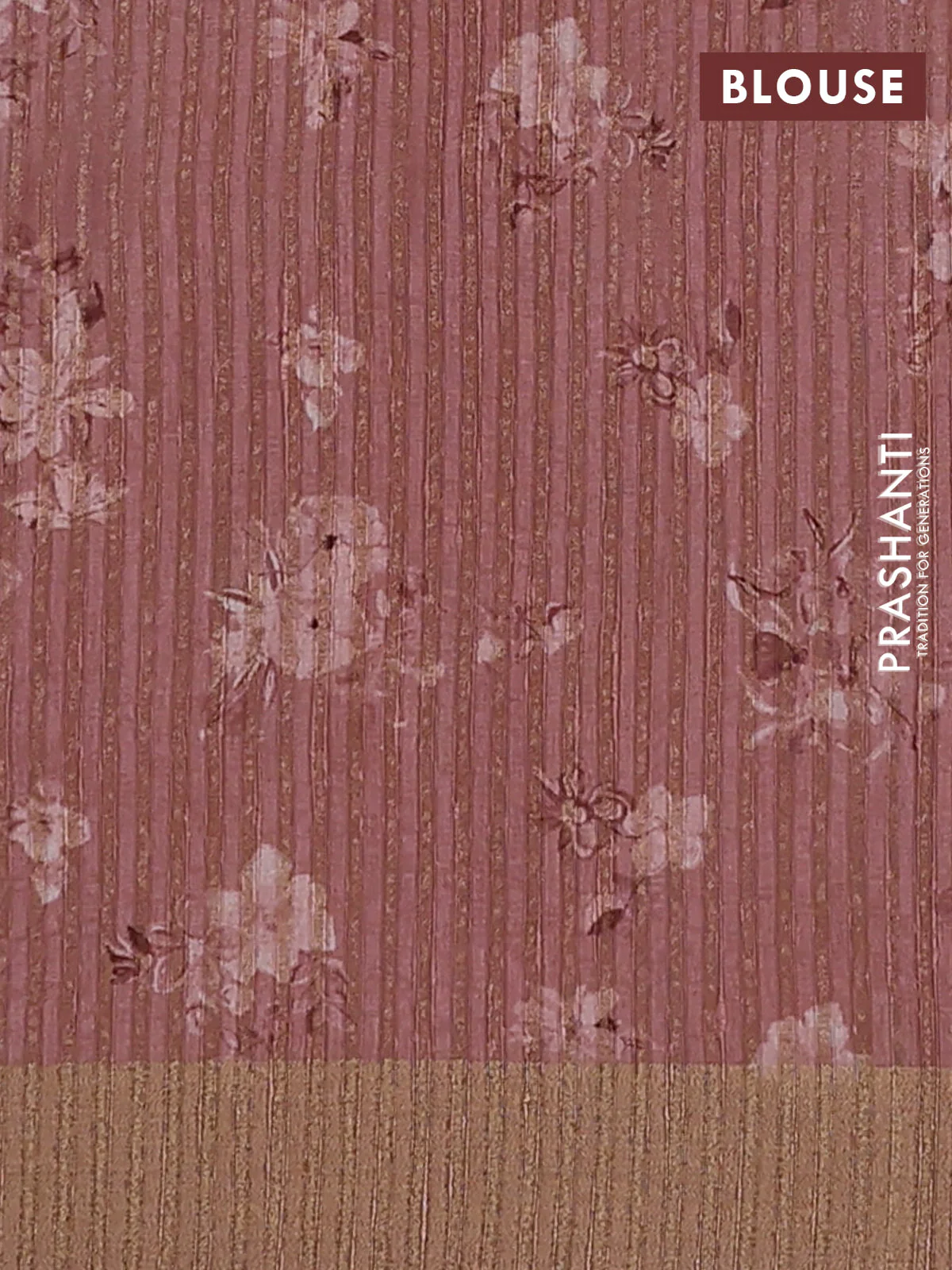 Semi matka saree pastel pink with allover floral prints & sequence work and zari woven border - Image 4