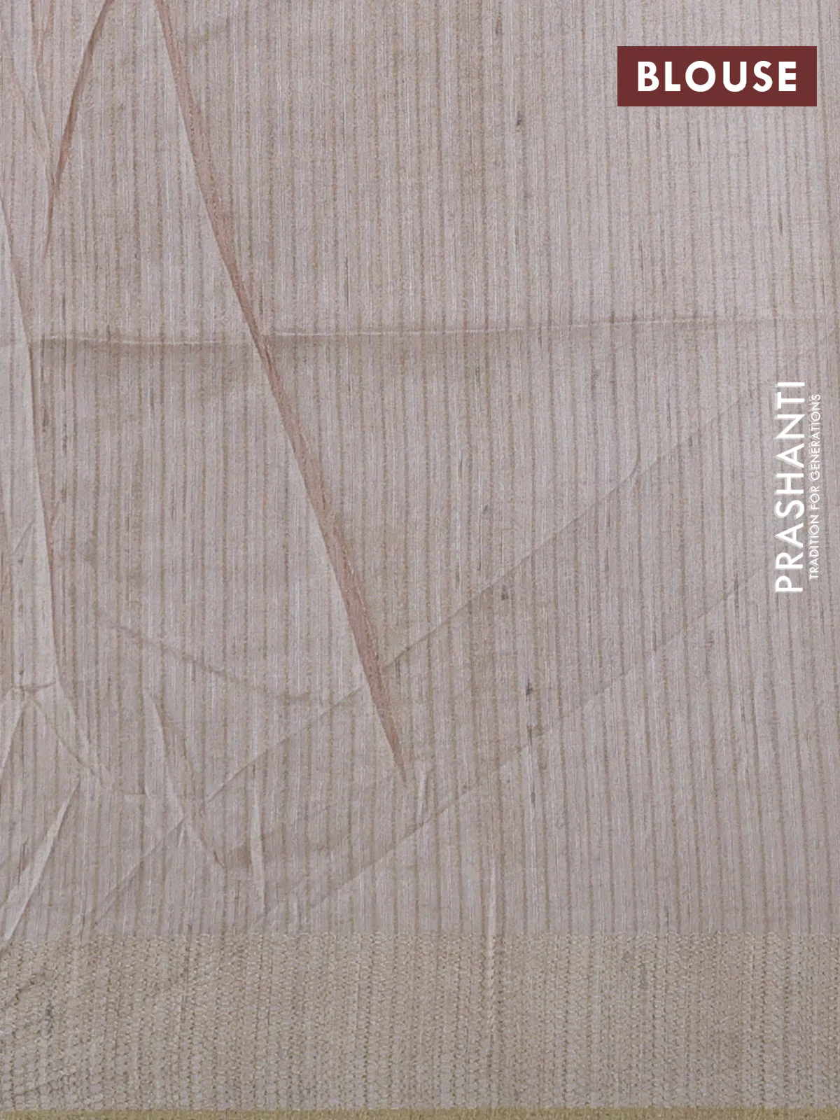 Semi matka saree peach pink and maroon beige with allover geometric prints and zari woven border - Image 3