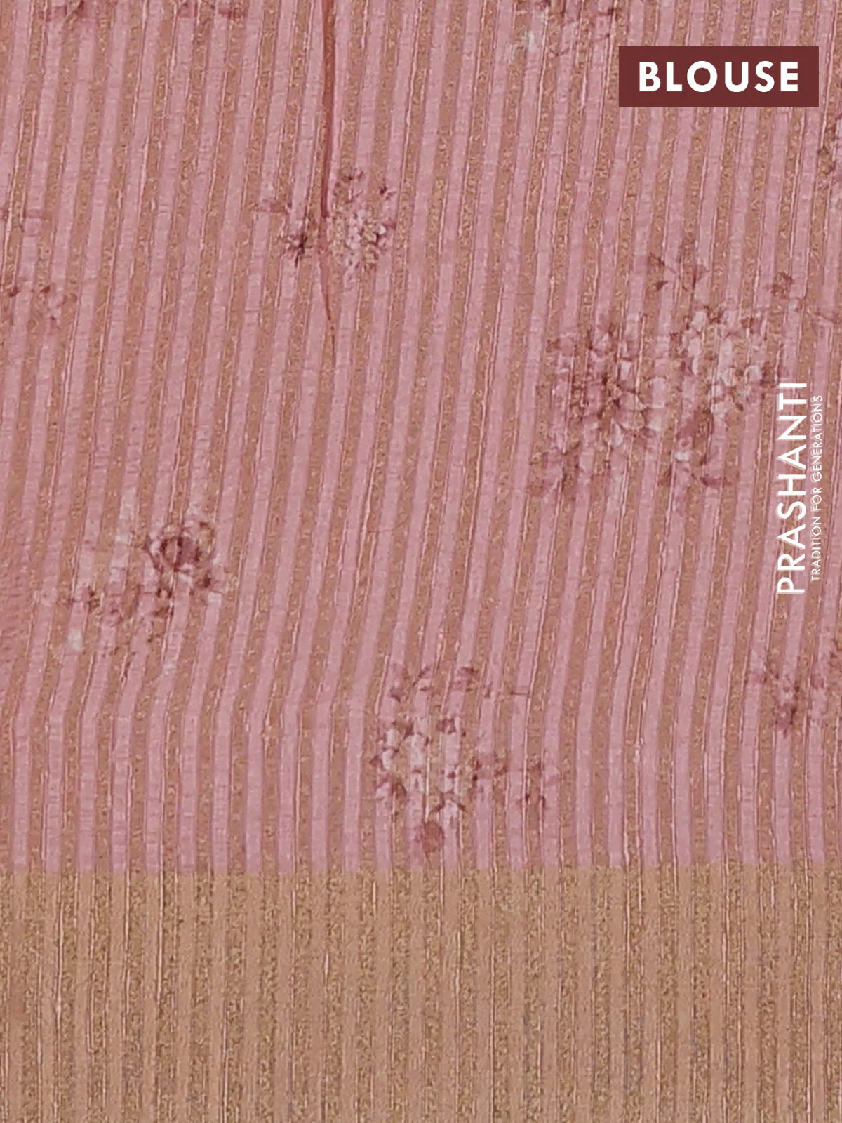 Semi matka saree peach shade with allover floral prints & sequence work and zari woven border - Image 4