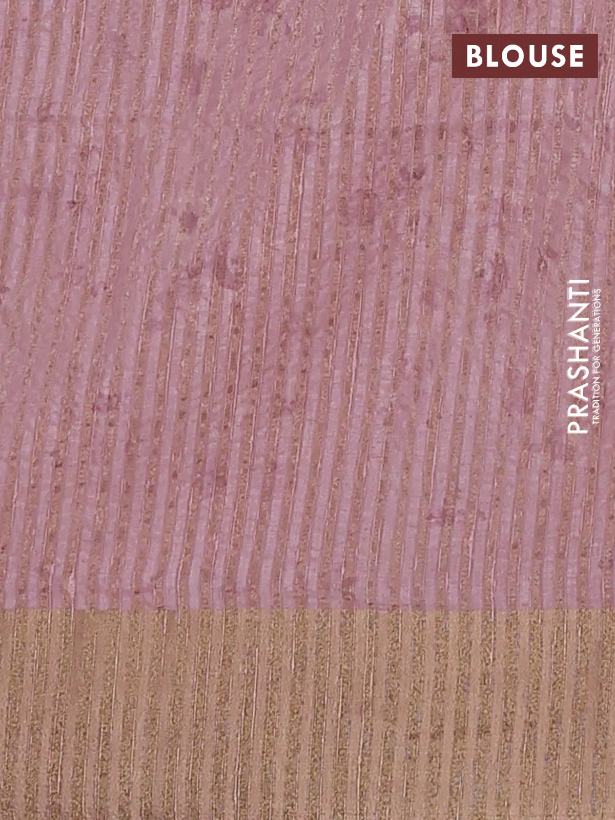 Semi matka saree peach shade with allover floral prints & sequence work and zari woven border - Image 4