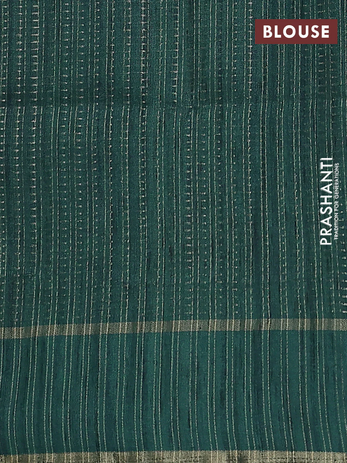 Semi matka saree peacock green with allover zari weaves and rettapet zari woven border - Image 3