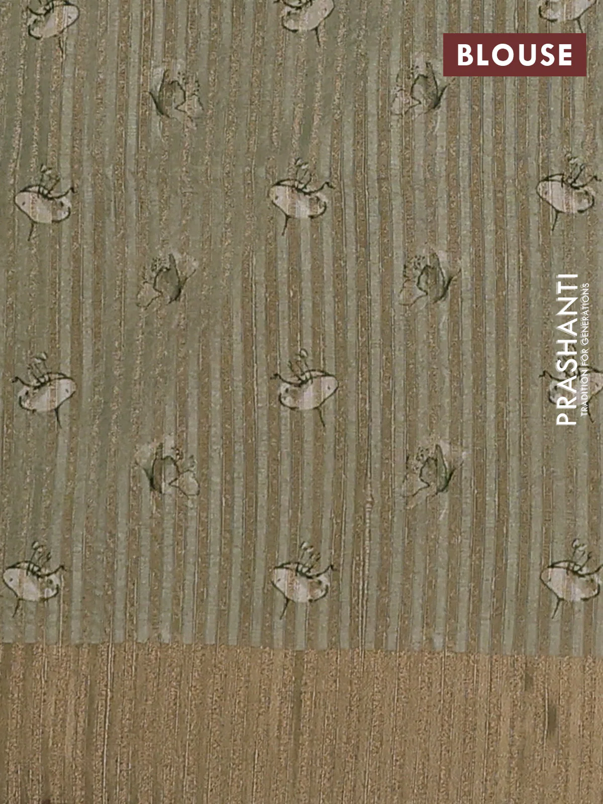 Semi matka saree pista green with allover floral prints & sequence work and zari woven border - Image 4