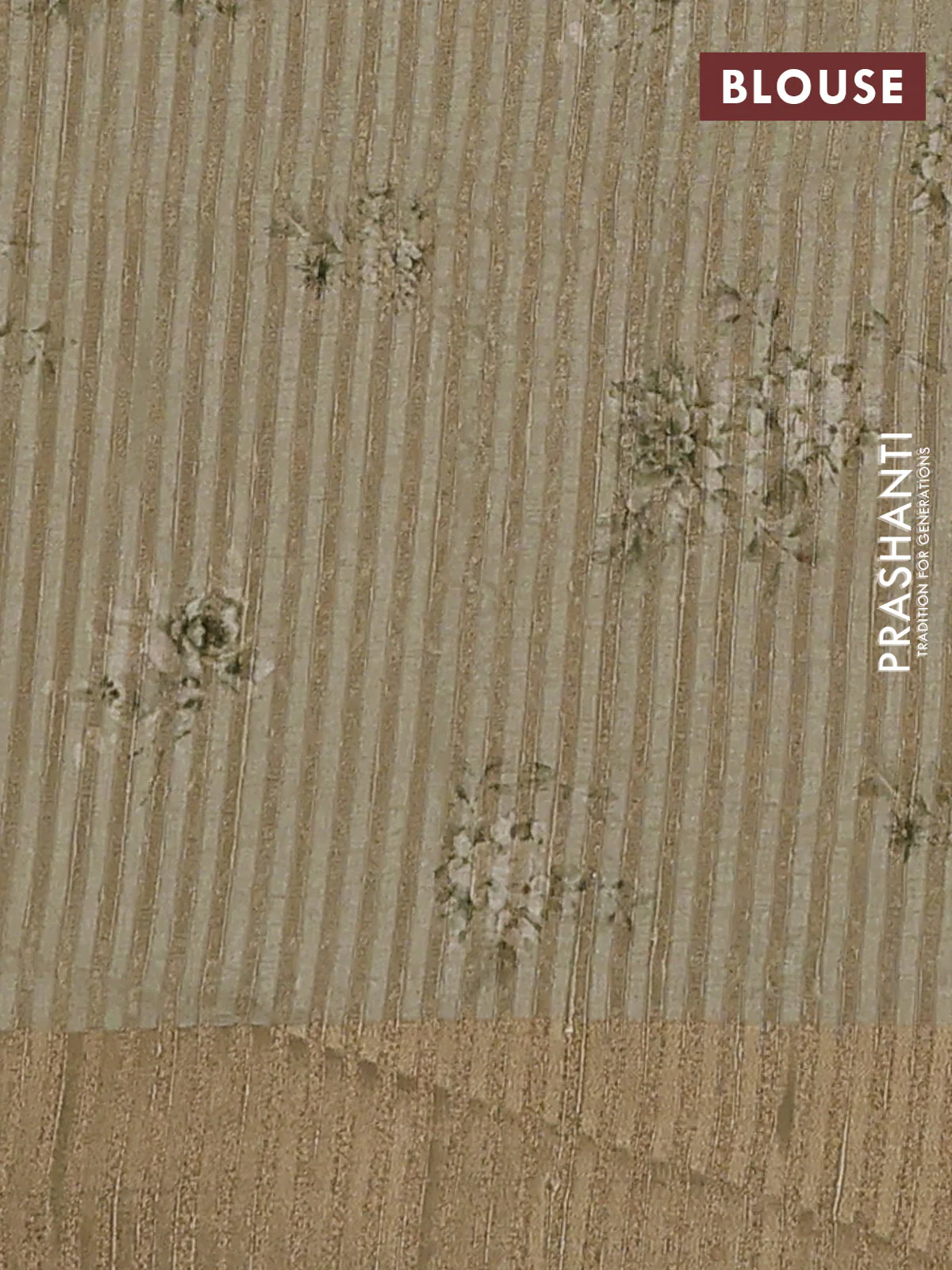 Semi matka saree pista green with allover floral prints & sequence work and zari woven border - Image 4