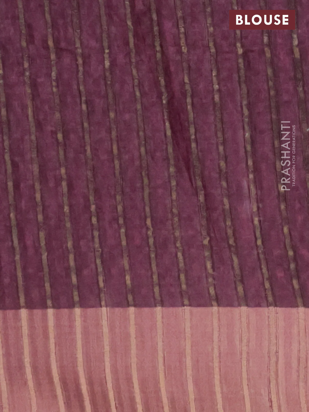 Semi matka saree purple with allover ikat prints and zari woven border - Image 4